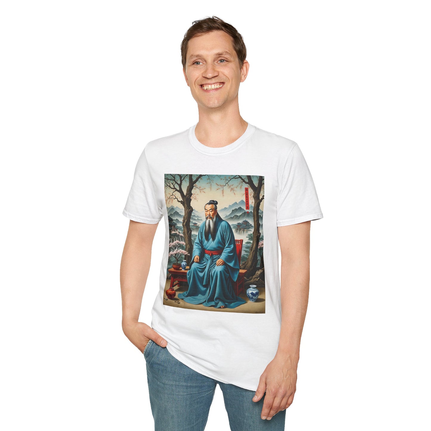 Ancient Scholar T-Shirt Eastern Wisdom Graphic Tee Traditional Art Shirt Gift for History Buffs Gift for Philosophy Fans Timeless Cultural Artwork