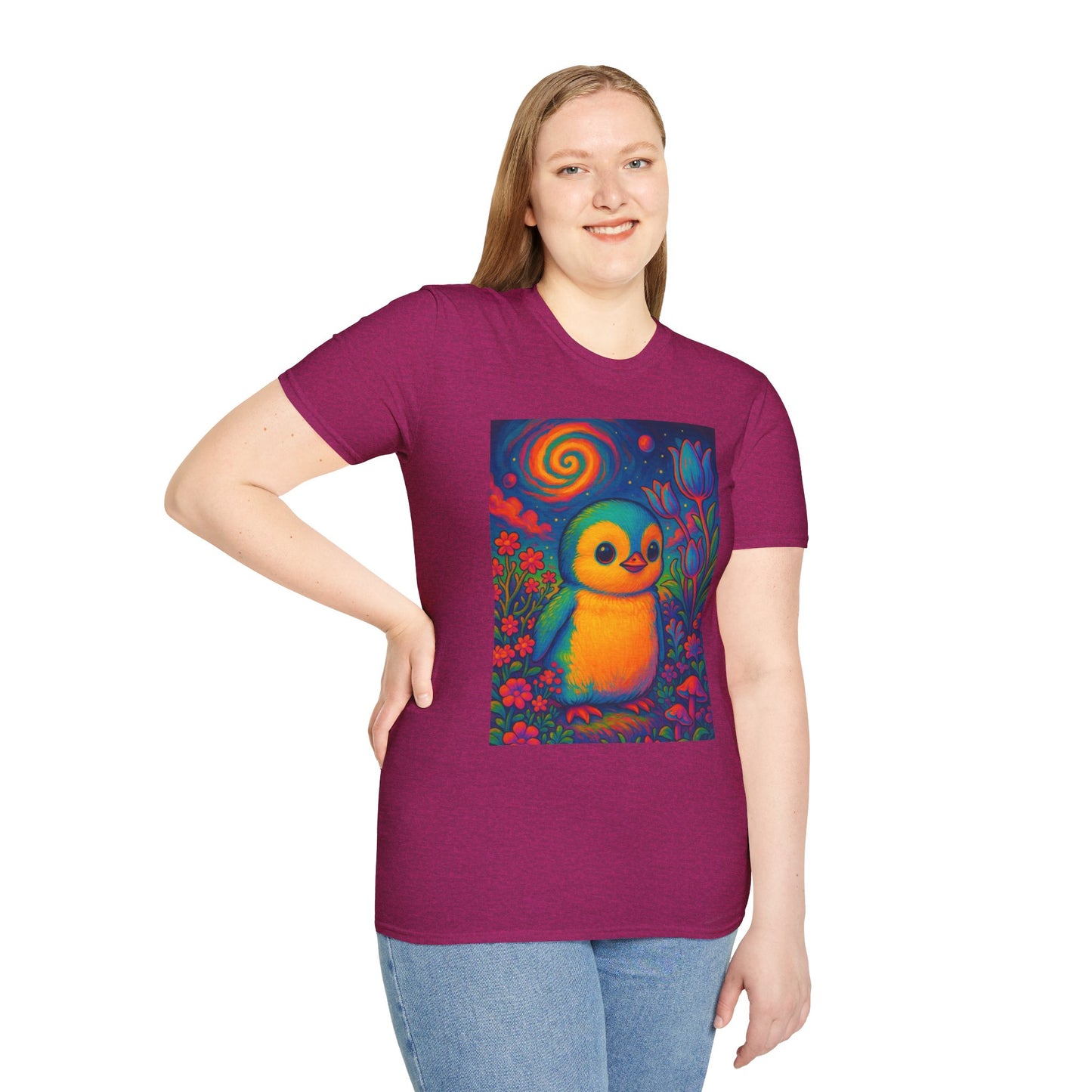 Psychedelic Baby Penguin T-Shirt – Trippy Cute Animal Tee – Gift for Penguin Lovers – Groovy Nature Shirt for Weirdos, Hippies, and Art Freaks