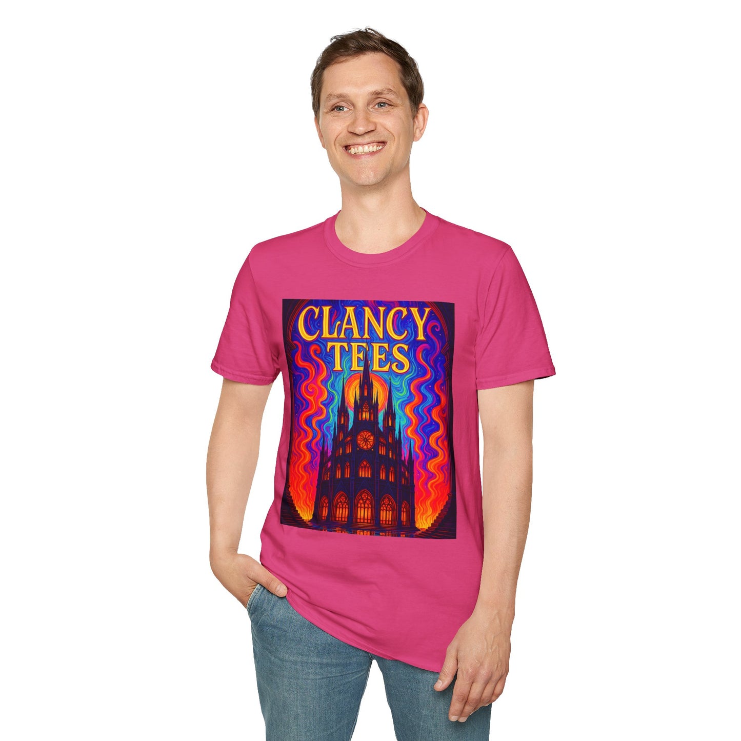 Psychedelic Cathedral Shirt – Trippy Gothic Church Tee – Gift for Art Nerds, Music Festival Fans, Visual Explorers, and Spiritual Weirdos