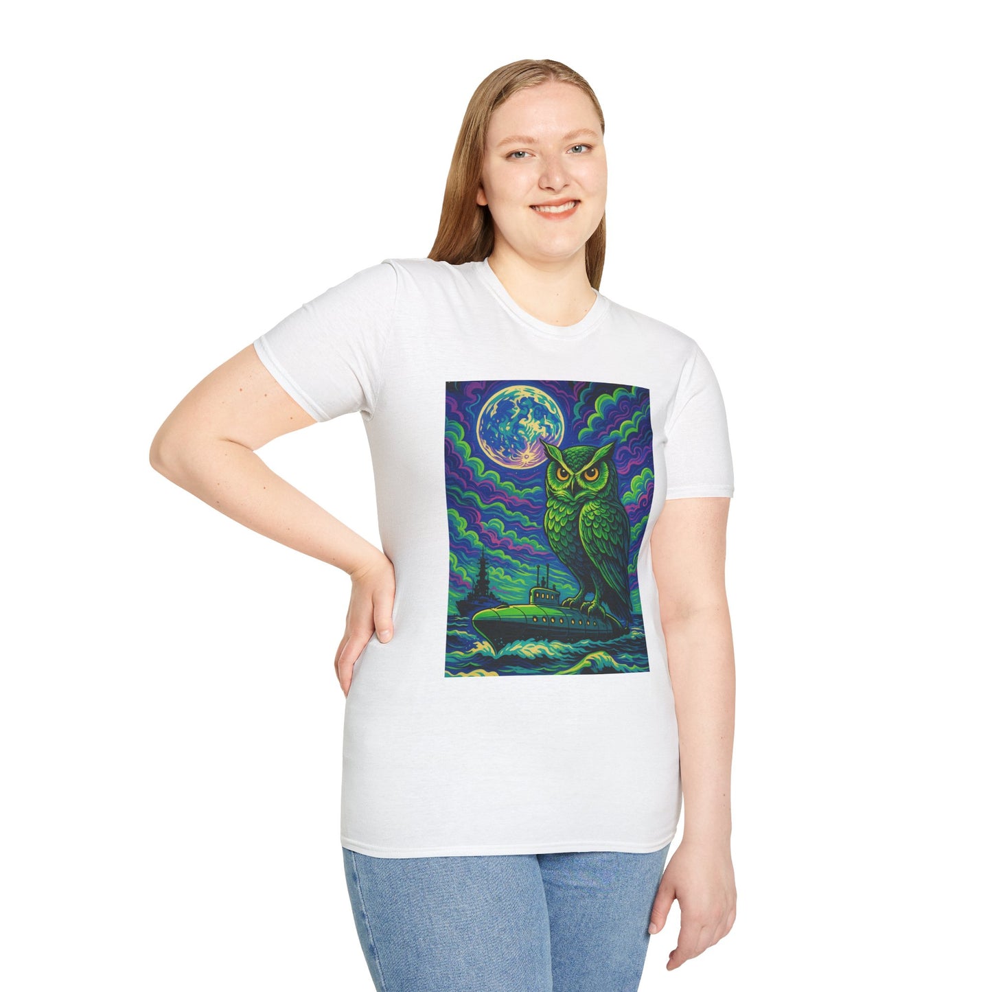 Psychedelic Owl T-Shirt – Trippy Moonlight Animal Tee – Gift for Night Owls, Nature Lovers, Surreal Art Fans & Creatures of the Cosmic Forest
