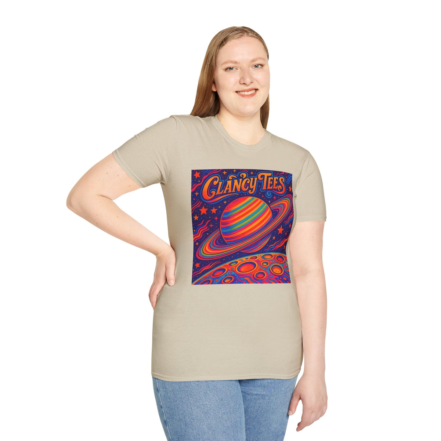 Psychedelic Saturn Shirt – Trippy Outer Space Graphic Tee with Colorful Planet Art – Gift for Stargazers, Spaceheads, and Cosmic Explorers