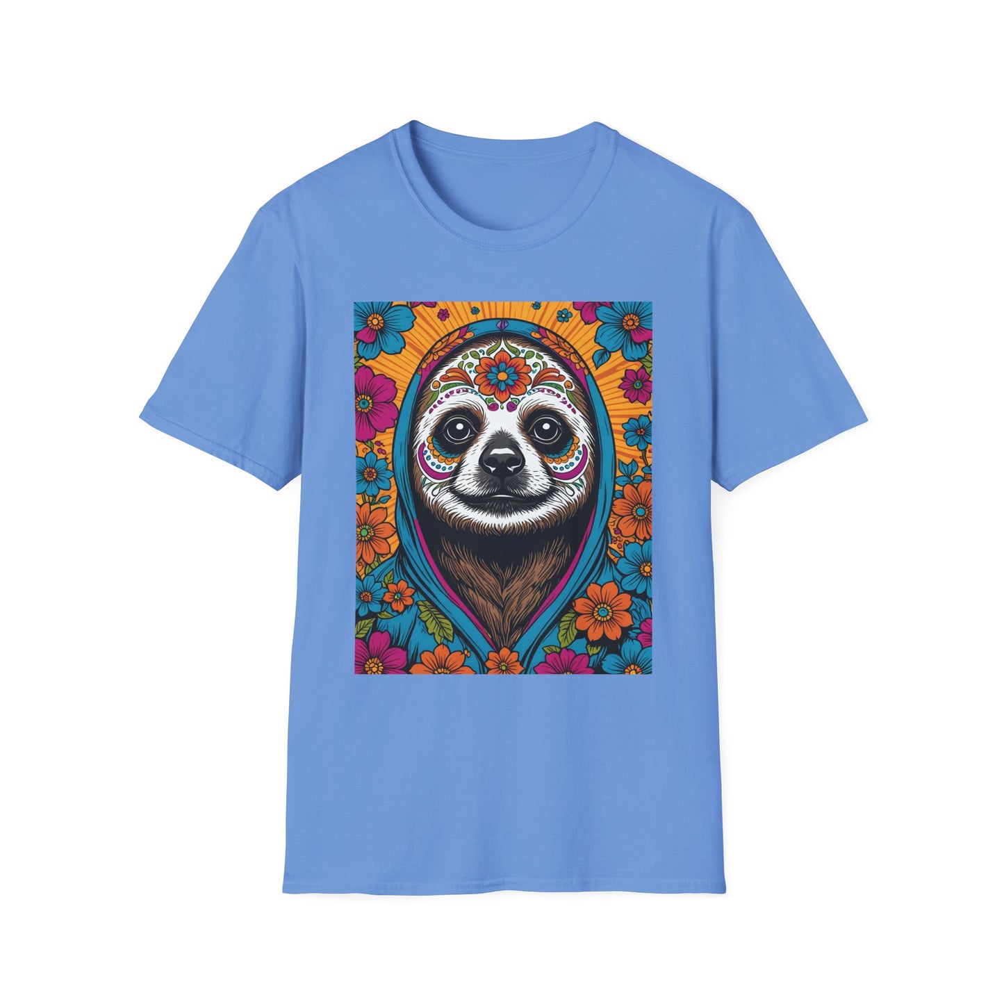 Psychedelic Sloth T Shirt Trippy Animal Graphic Tee Colorful Festival Top Gift for Sloth Lovers