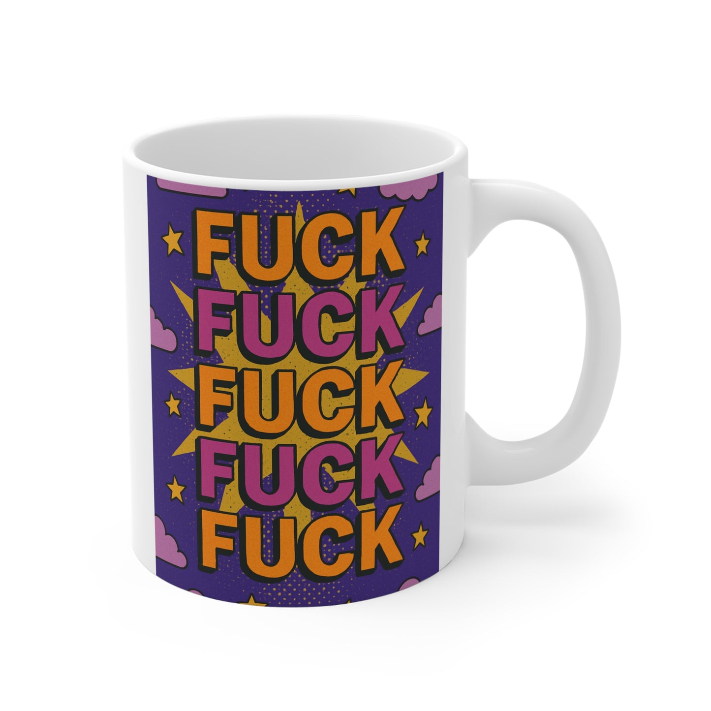 Funny Profanity Mug Bold Swear Word Coffee Cup Sarcastic Pop Art Ceramic 11oz Humor Aesthetic Daily Rant Gift For Coworkers And Friends