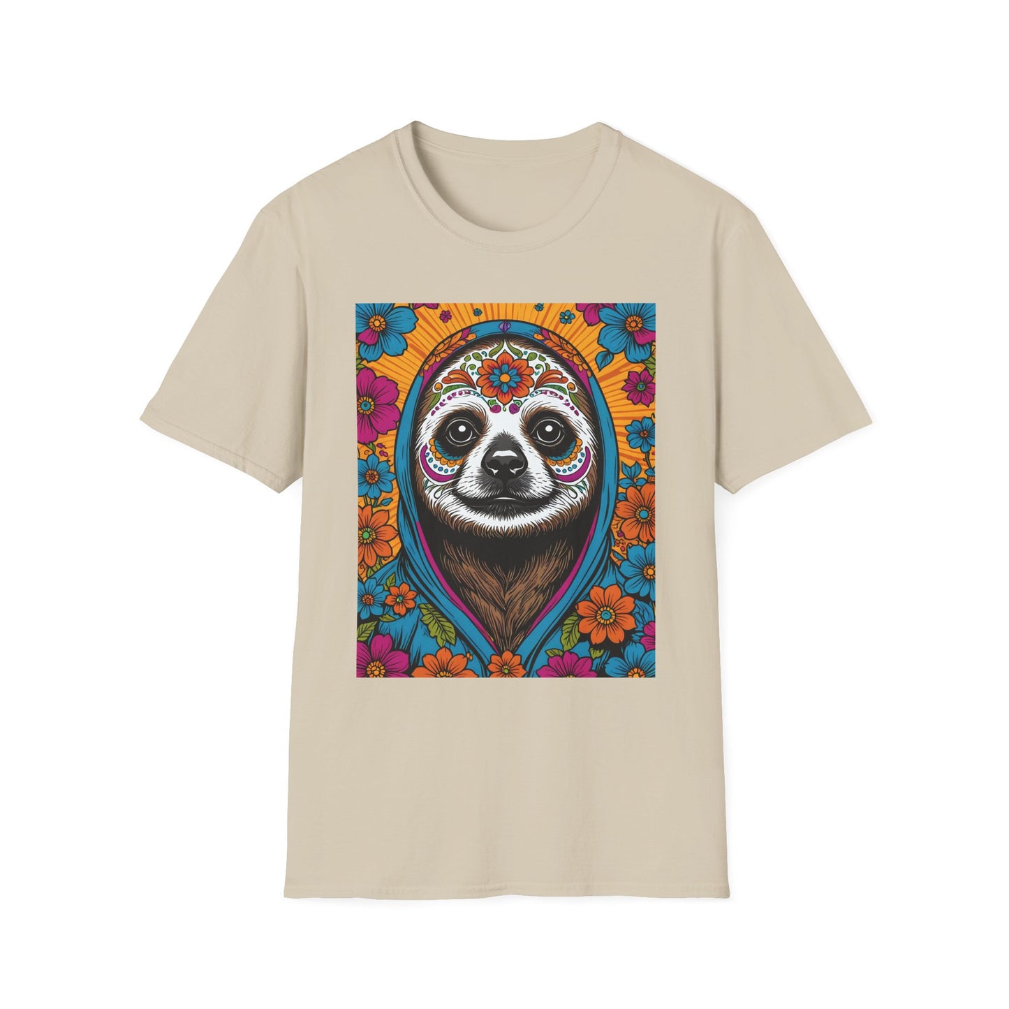 Psychedelic Sloth T Shirt Trippy Animal Graphic Tee Colorful Festival Top Gift for Sloth Lovers