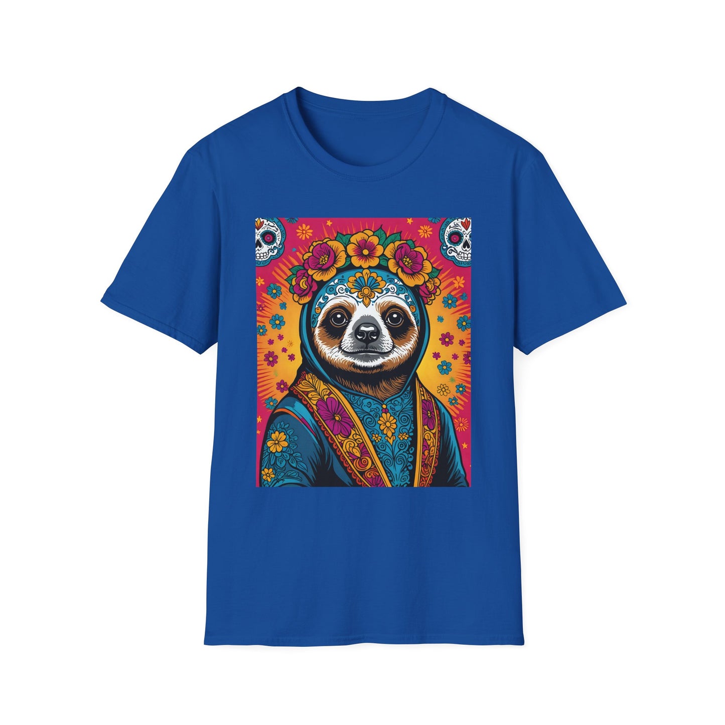 Boho Sloth T Shirt Trippy Animal Graphic Tee Colorful Festival Top Gift for Sloth Lovers