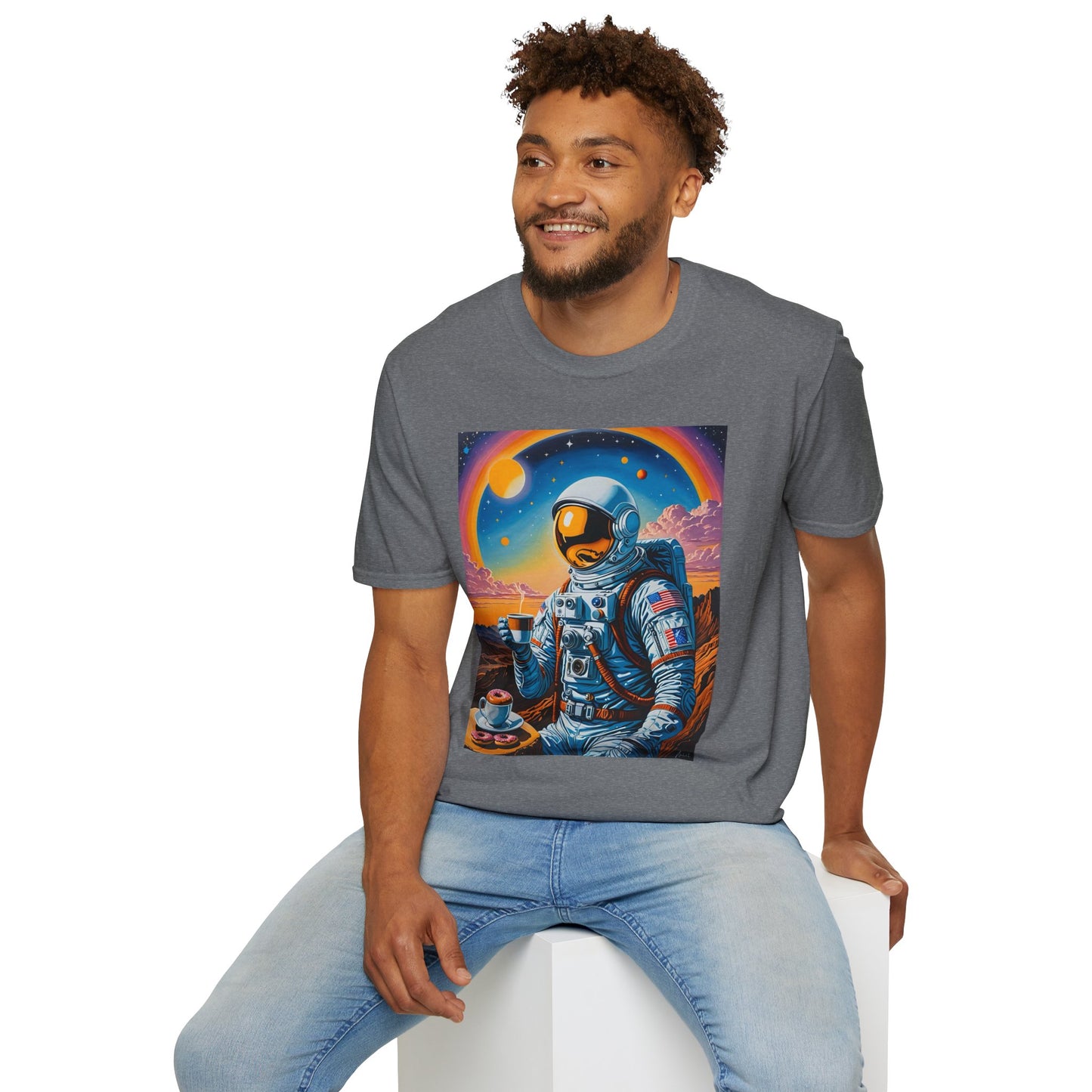 Astronaut-Themed Unisex T-Shirt, Space Lover Gift, Casual Tee, Galaxy Art Shirt, Unique Graphic Tee, Perfect for Birthdays