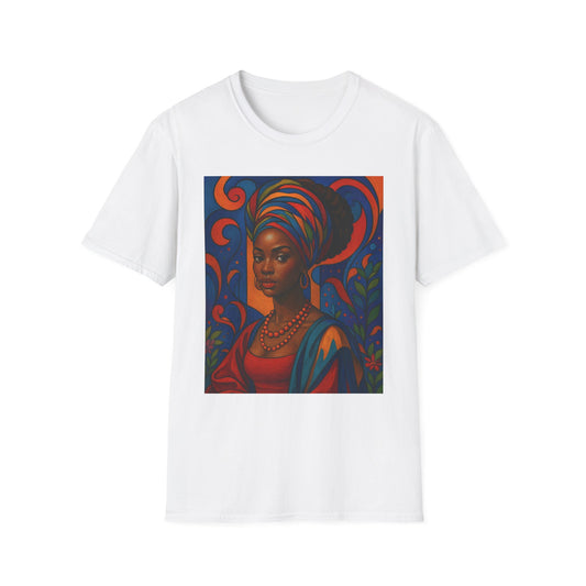 Afrocentric Queen T Shirt Bold Colorful African Art Tee for Black Women Melanin Magic Lovers Cultural Pride Streetwear and Afro Art Enthusiasts