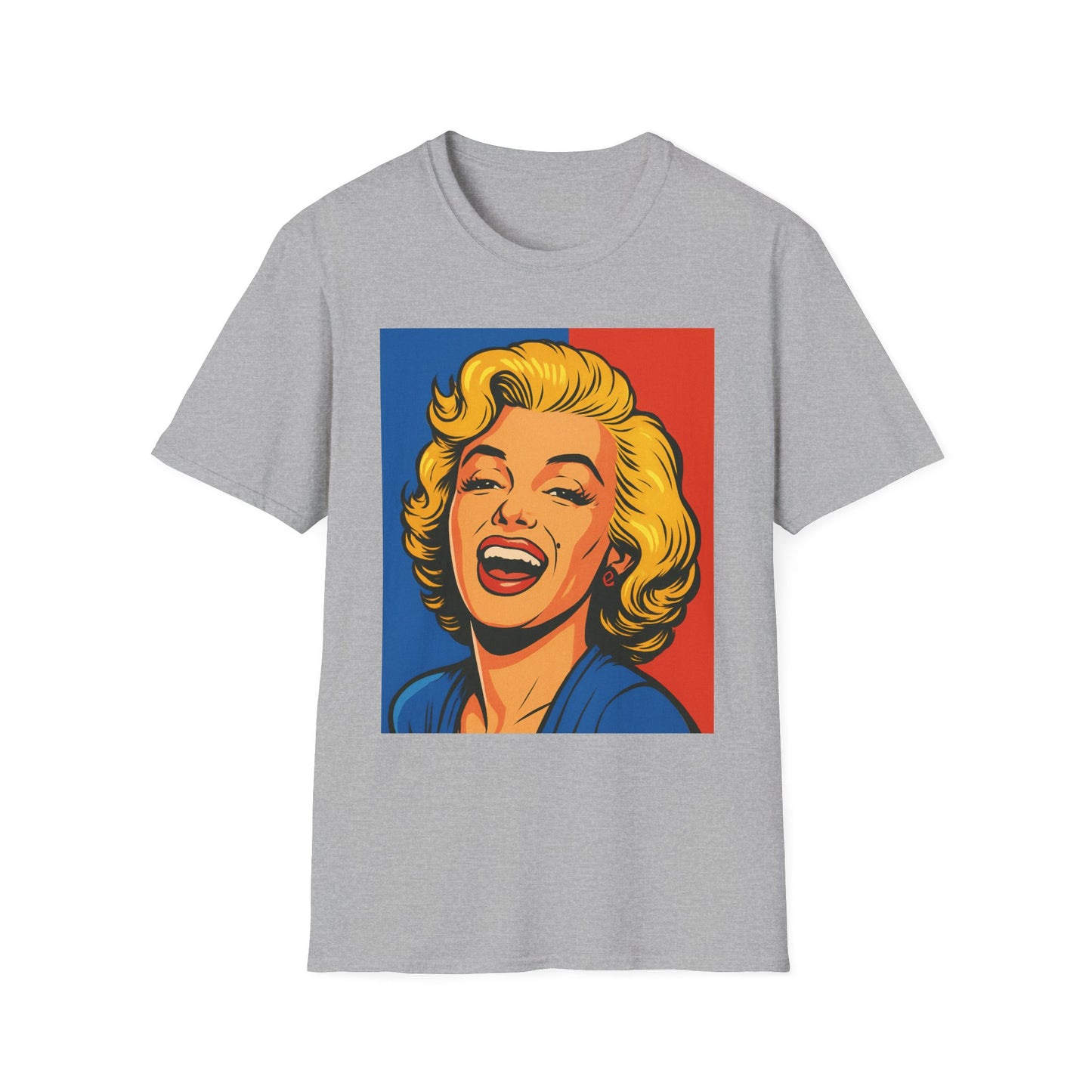 Retro Blonde Bombshell T-Shirt – Pop Art Style Graphic Tee – Gift for Classic Movie Fans, Vintage Aesthetic Lovers, and Bold Fashion Enthusiasts