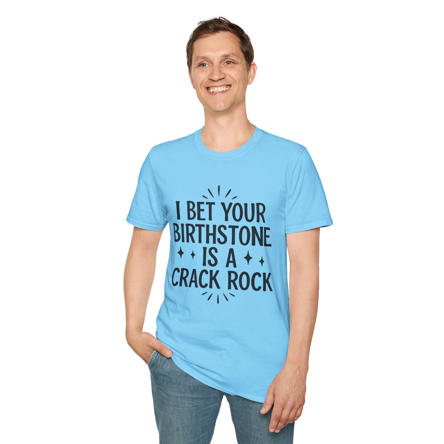 Crack Rock Birthstone Shirt – Funny Insult Tee – Gift for Petty Friends, Sarcastic Adults, and People Who Love Dark Humor