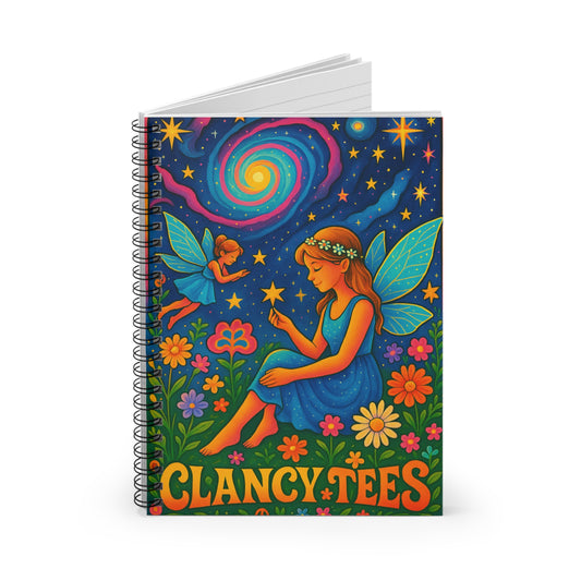 Fairy Notebook – Magical Fantasy Journal with Enchanted Garden Art, Cosmic Fairy Spiral Notebook, Whimsical Writing Journal, Gift for Dreamers and Creatives