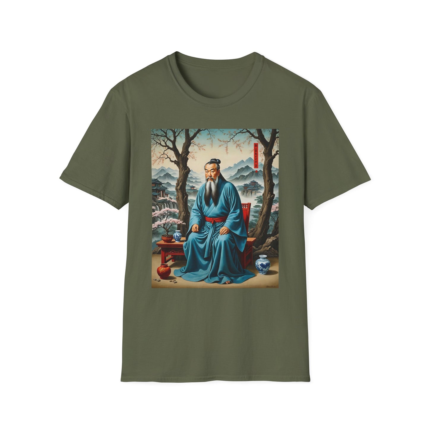 Ancient Scholar T-Shirt Eastern Wisdom Graphic Tee Traditional Art Shirt Gift for History Buffs Gift for Philosophy Fans Timeless Cultural Artwork