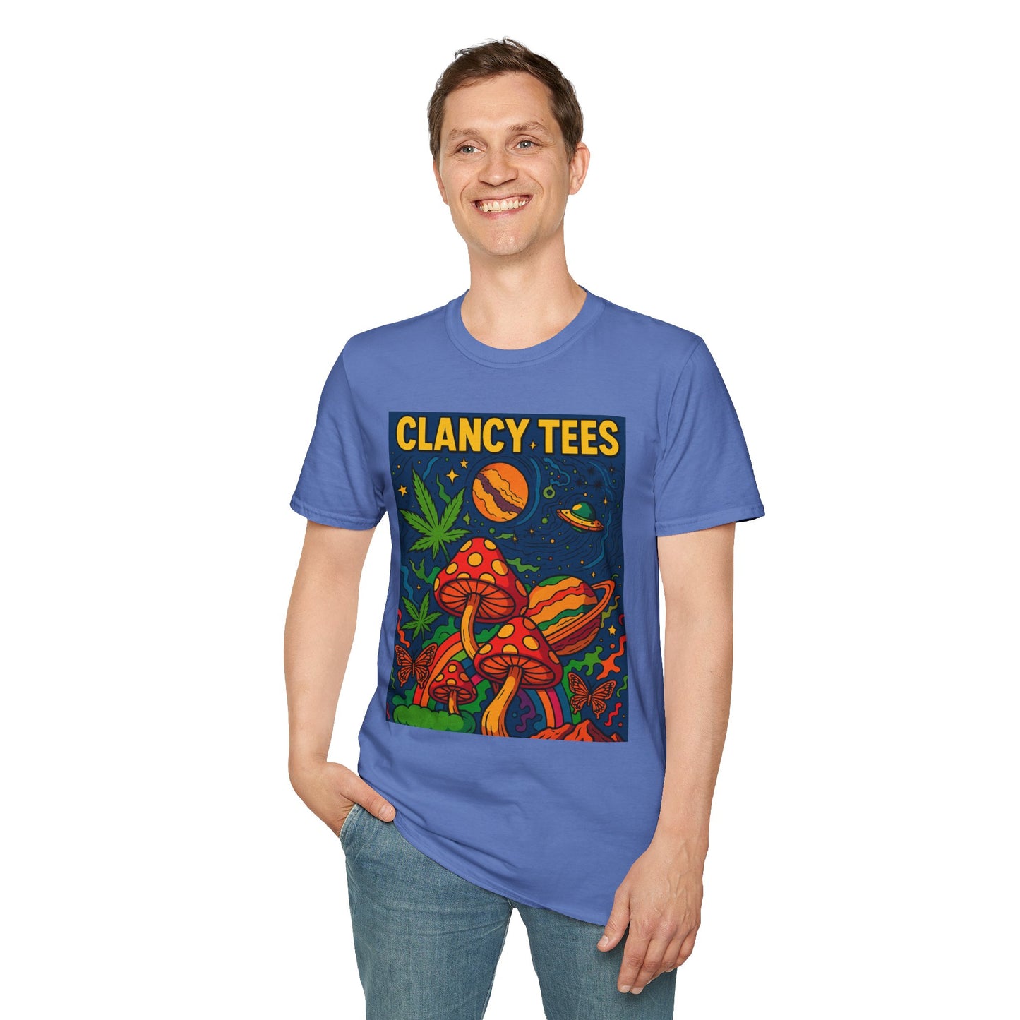 Psychedelic Mushroom T Shirt – Trippy Cosmic Graphic Tee, Stoner Festival Top, Gift for Psychedelic Art Lovers