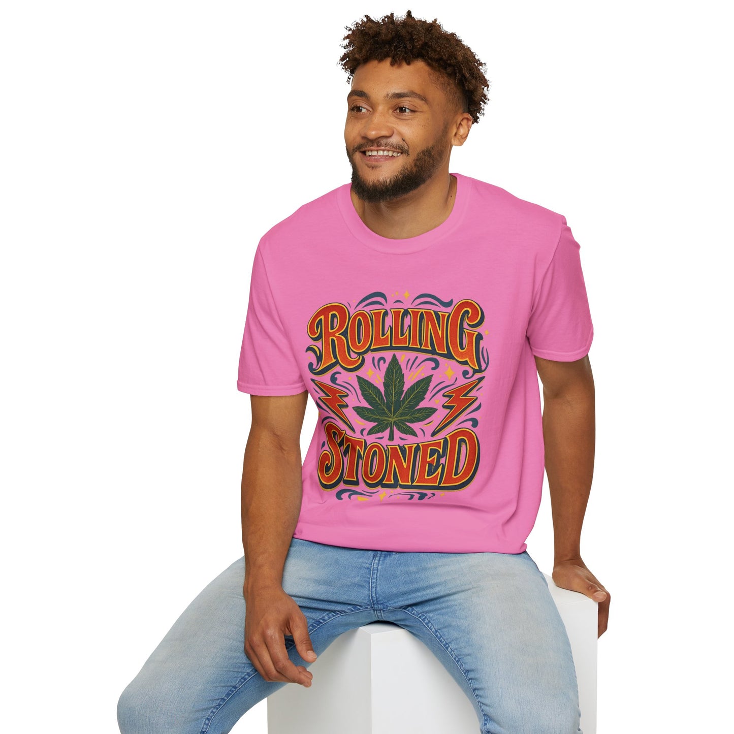 Rolling Stoned Weed Shirt – Funny Cannabis Leaf Tee – Gift for Potheads, 420 Smokers, Stoner Music Fans, and Chill Marijuana Enthusiasts