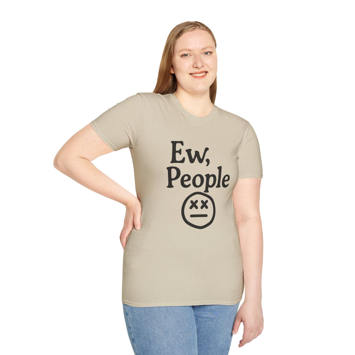 Ew, People Unisex Softstyle T-Shirt | Funny Graphic Tee for Introverts, Gift for Friends, Casual Wear, Comfortable Everyday Shirt