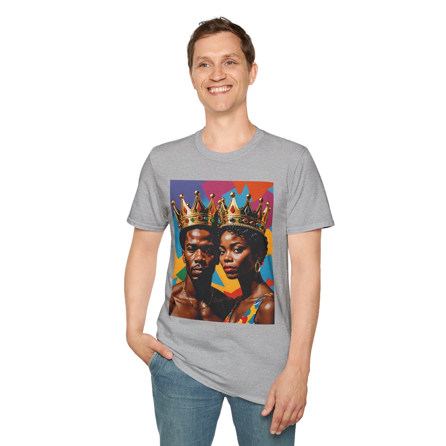 Royalty Crown T-Shirt Afrocentric Power Graphic Tee Black King Queen Shirt Bold Statement Apparel Gift for Couples Gift for Friends Gift for Culture Lovers