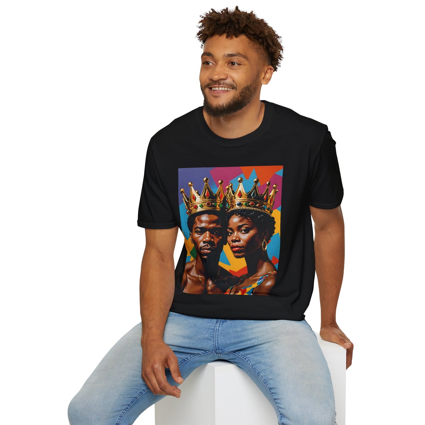Royalty Crown T-Shirt Afrocentric Power Graphic Tee Black King Queen Shirt Bold Statement Apparel Gift for Couples Gift for Friends Gift for Culture Lovers