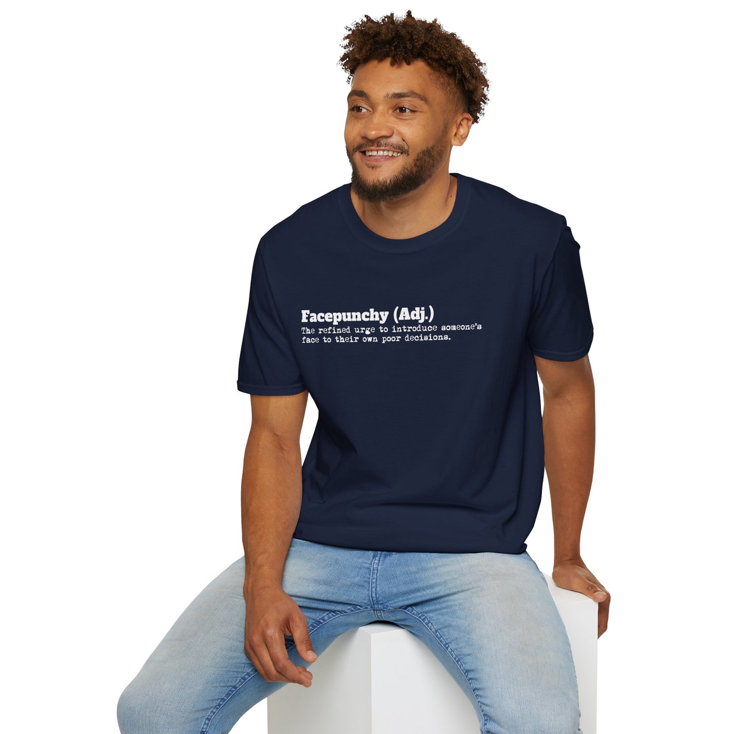 Facepunchy Definition T-Shirt Sarcastic Text Tee Funny Dictionary Shirt for Snarky People Gift for Coworkers with Attitude Passive Aggressive Humor