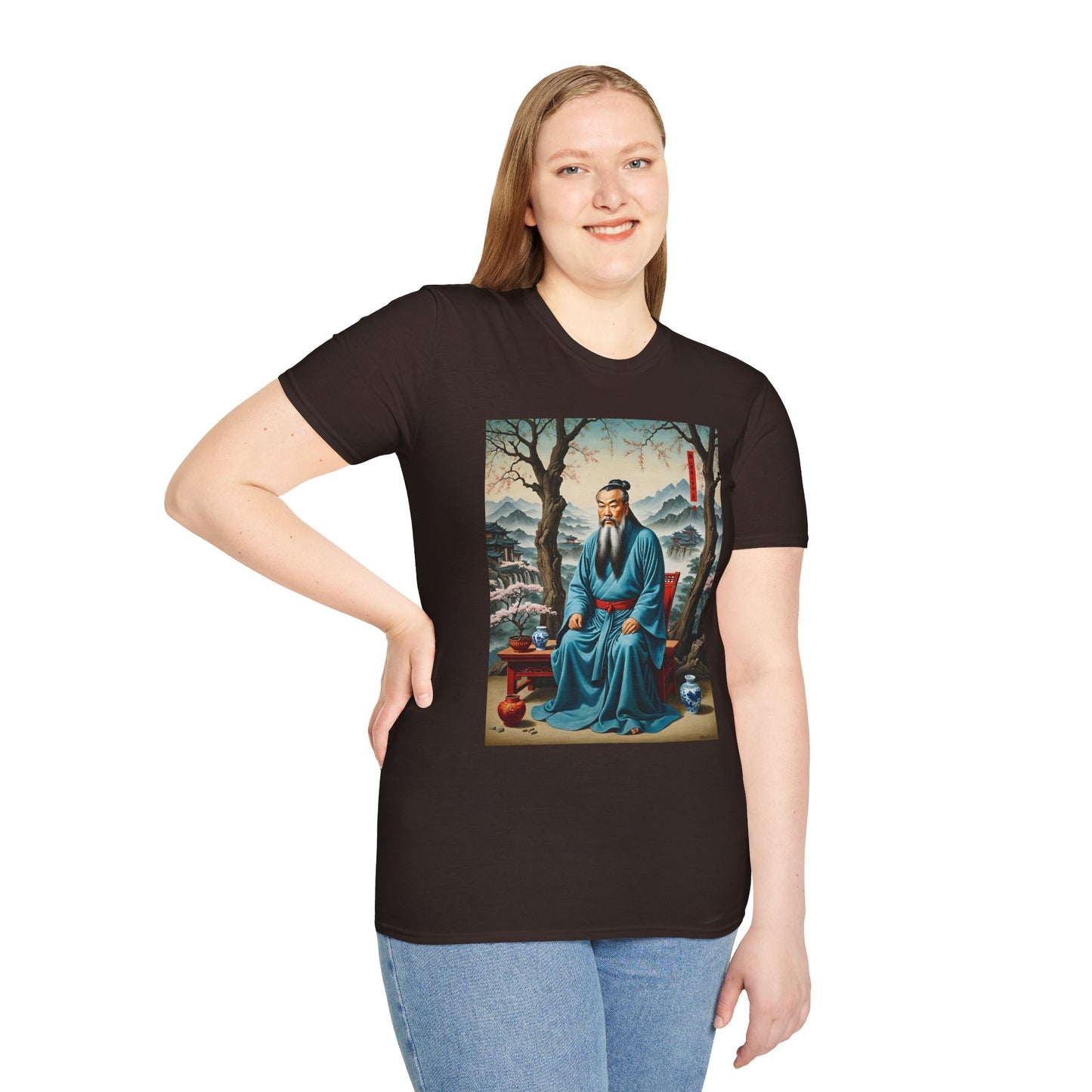Ancient Scholar T-Shirt Eastern Wisdom Graphic Tee Traditional Art Shirt Gift for History Buffs Gift for Philosophy Fans Timeless Cultural Artwork