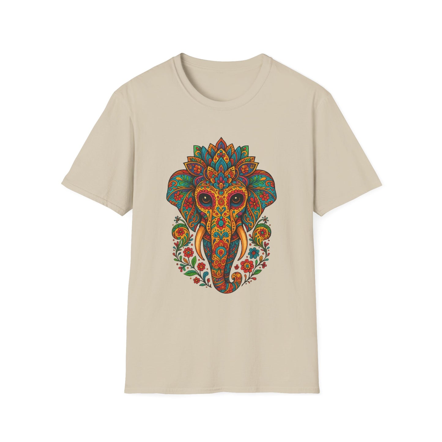 Boho Elephant Shirt Psychedelic Floral Head Art Tee Gift for Spiritual Seekers Animal Lovers and Mindful Hippies with a Love for Earthy Trippy Vibes