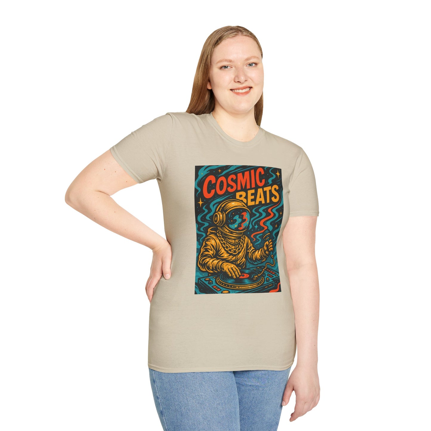 Astronaut DJ Shirt Cosmic Beats Tee Space Music Graphic Gift for EDM Lovers