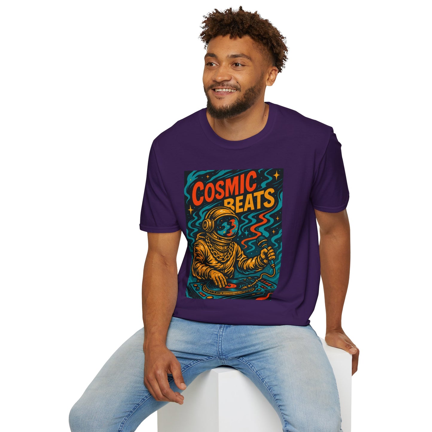 Astronaut DJ Shirt Cosmic Beats Tee Space Music Graphic Gift for EDM Lovers