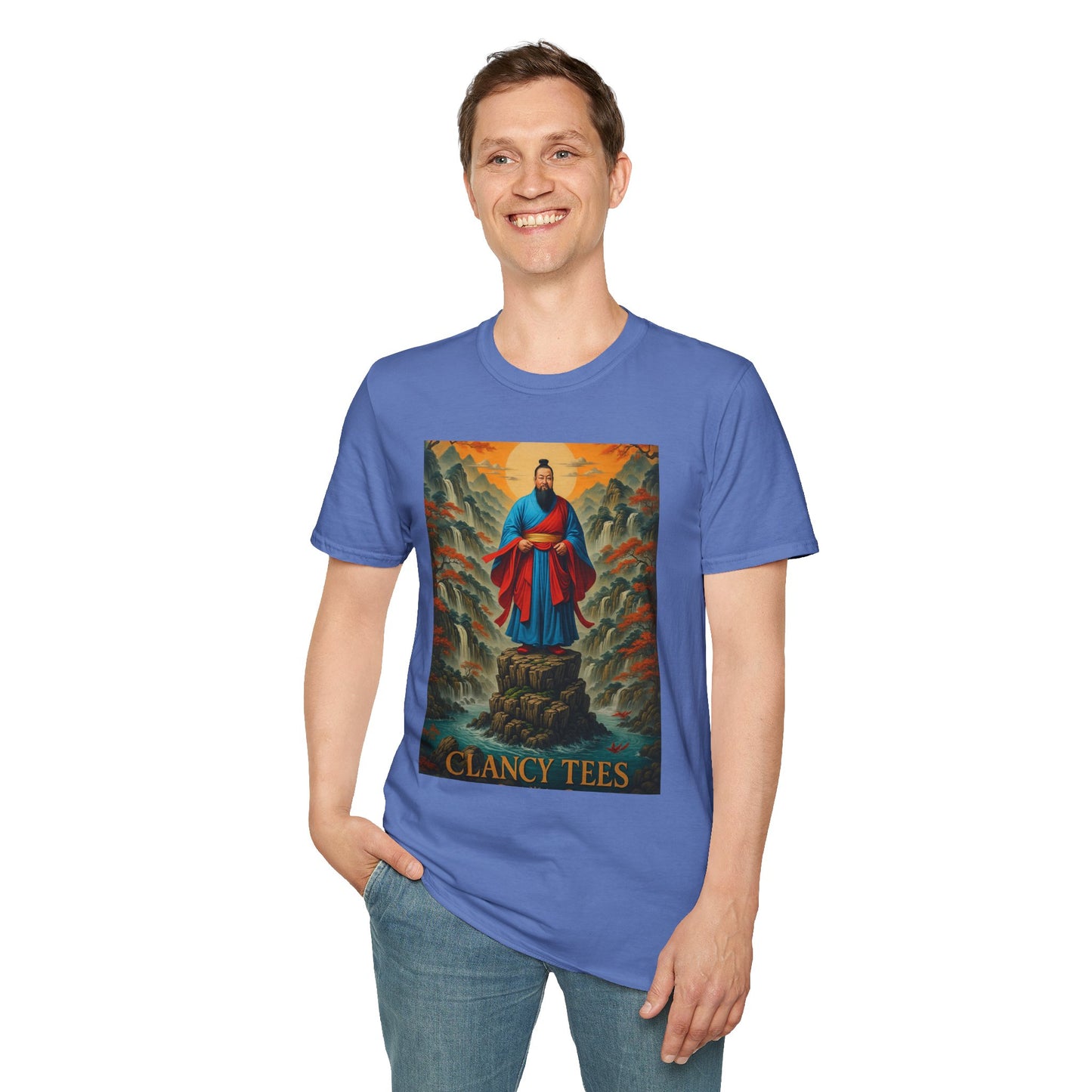 Ancient Warrior Monk T-Shirt Samurai Zen Mountain Tee Japanese Warrior Art Shirt Gift for Martial Arts Fans Gift for History Lovers Spiritual Art