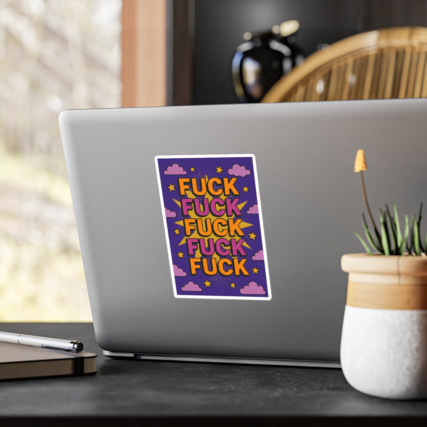 Funny Profanity Sticker – Kiss Cut Vinyl Decal, Bold Graphic Design, Relatable Humor Aesthetic, Gift for Sarcastic Friends