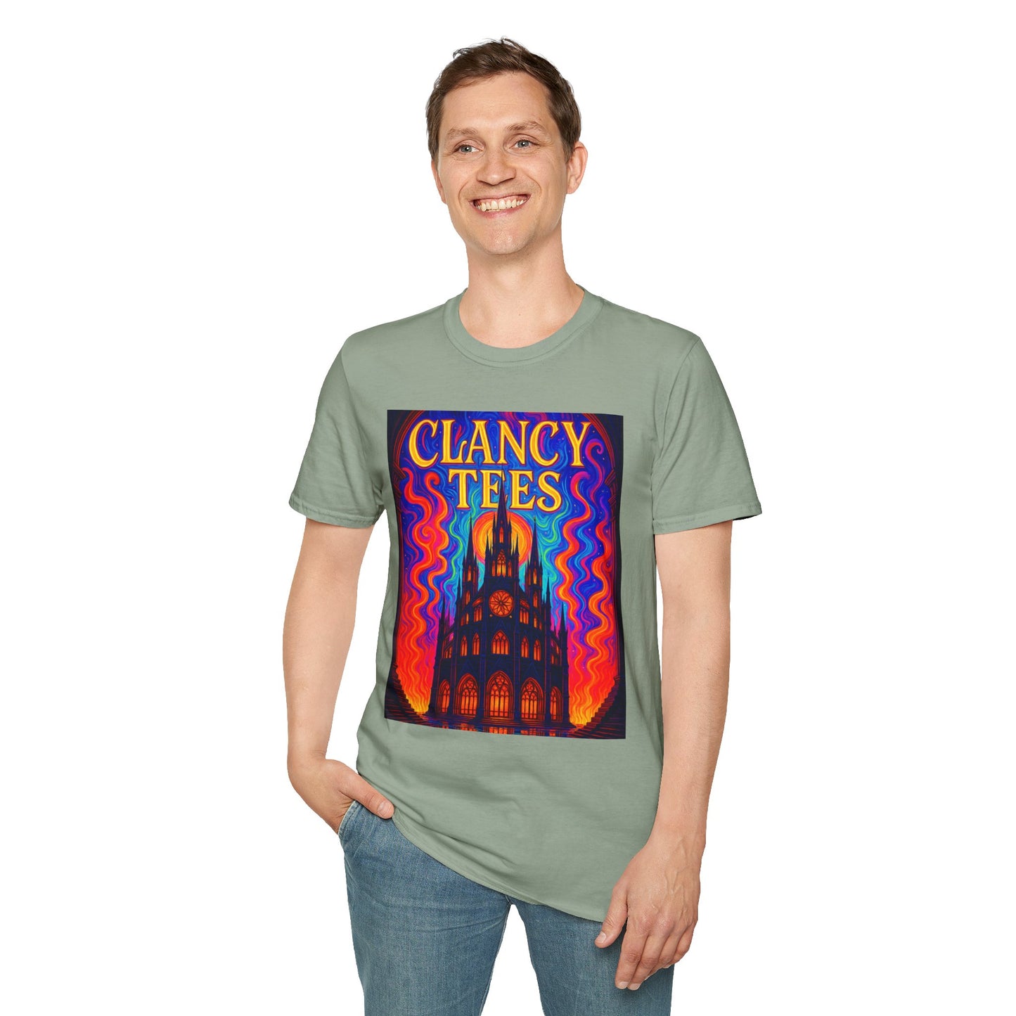 Psychedelic Cathedral Shirt – Trippy Gothic Church Tee – Gift for Art Nerds, Music Festival Fans, Visual Explorers, and Spiritual Weirdos