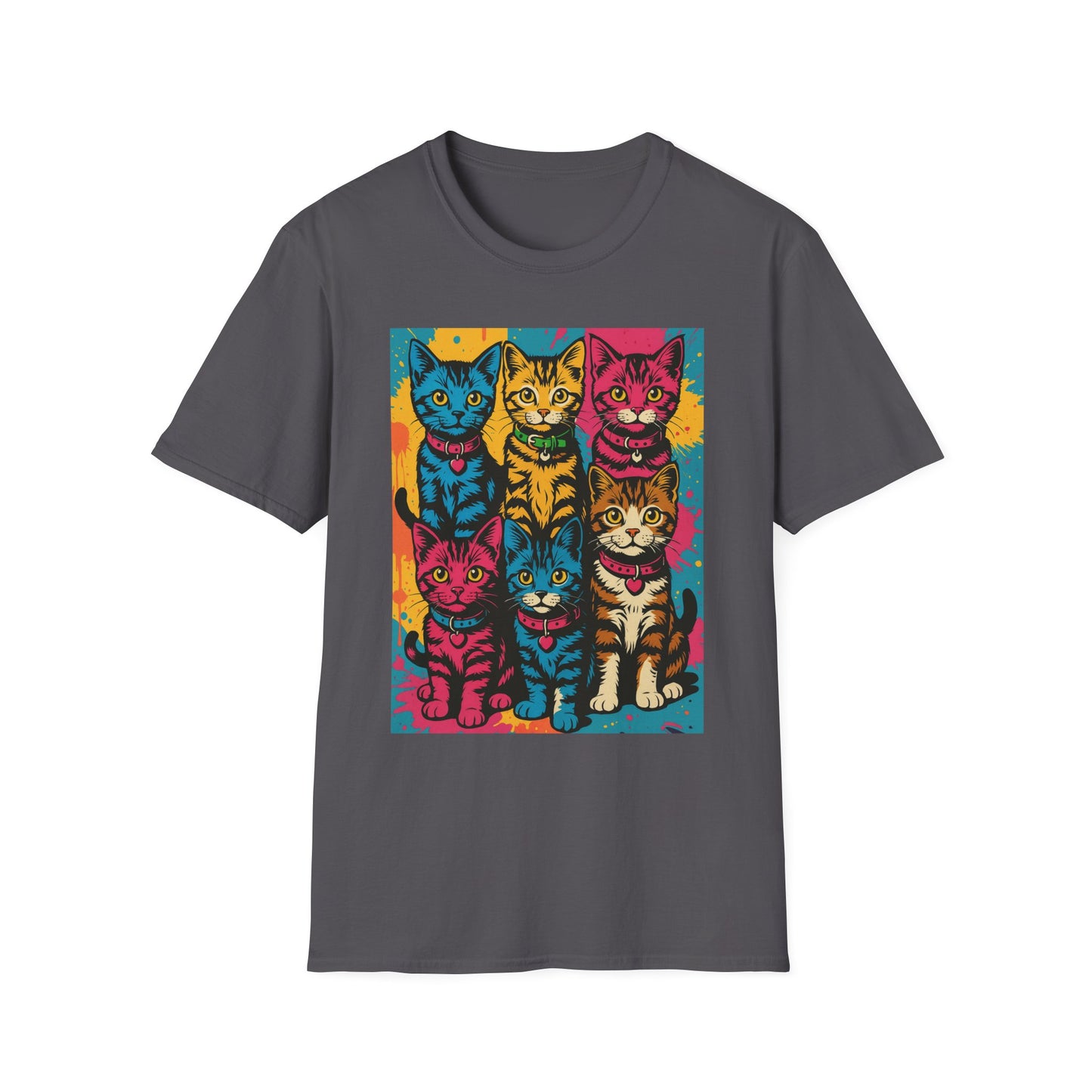 Rainbow Cats Art Shirt – Colorful Cat Lover Tee for Feline Fans – Funny Gift for Cat Moms, Pet Parents, Weird Cat People & Whimsical Animal Aesthetic