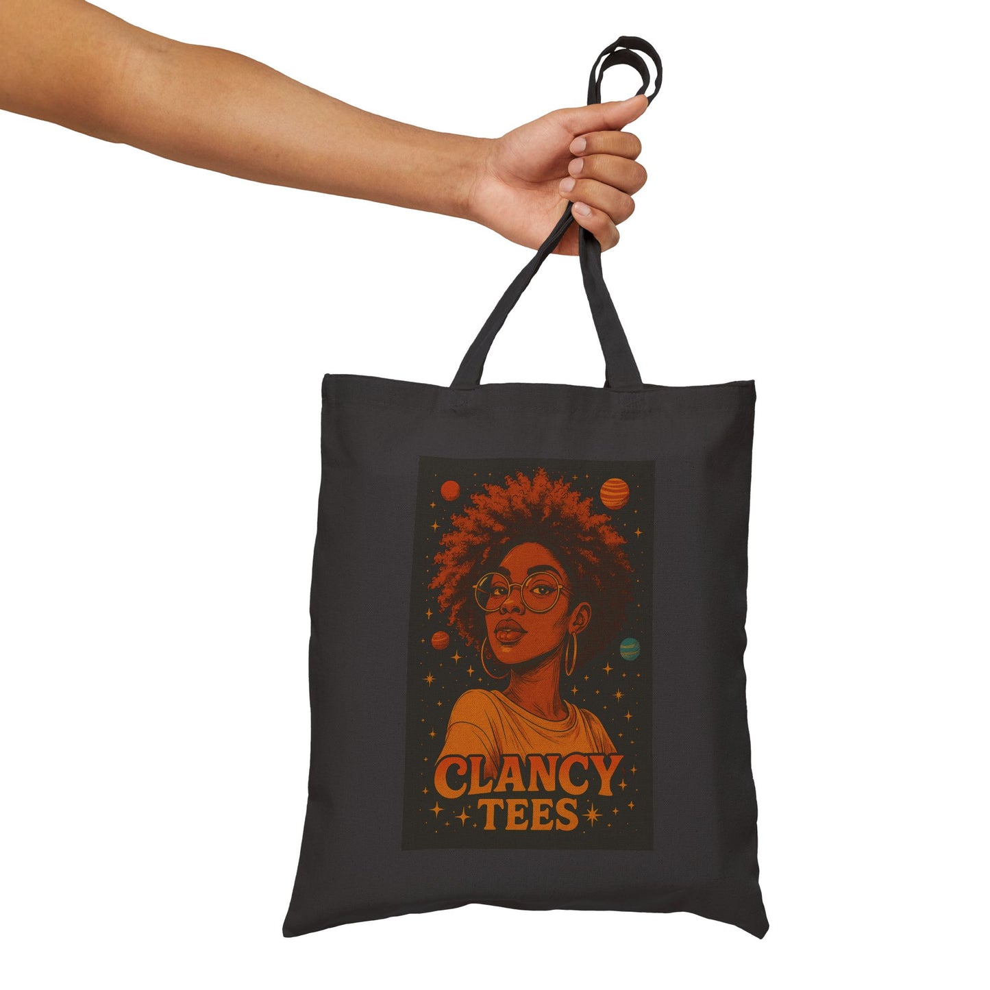 Afrofuturist Tote Bag Cosmic Canvas Bag Astrology Inspired Carryall With Bold Black Girl Magic Artwork And Celestial Design For Everyday Use