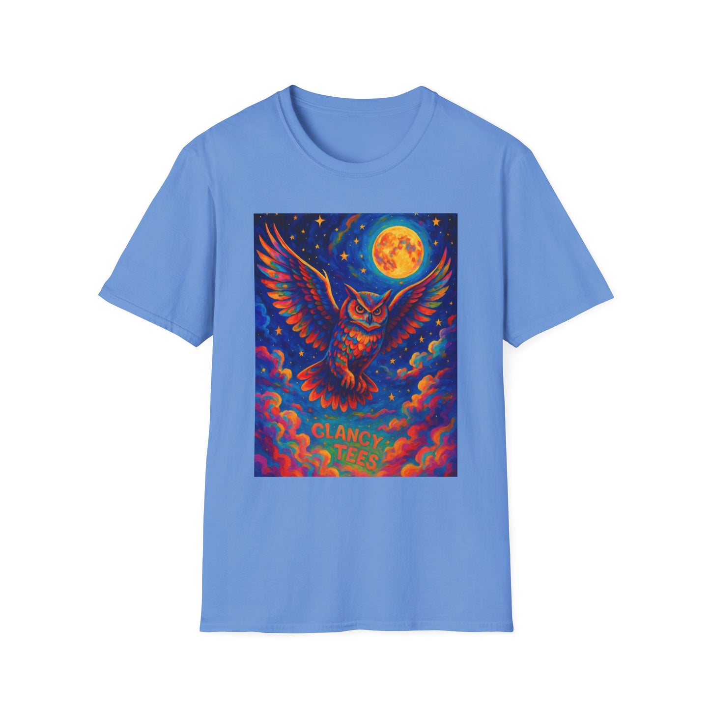 Psychedelic Owl T-Shirt Trippy Full Moon Graphic Tee | Surreal Bird Aesthetic Shirt | Gift for Dreamers and Night Owls | Bold Fantasy Art Top