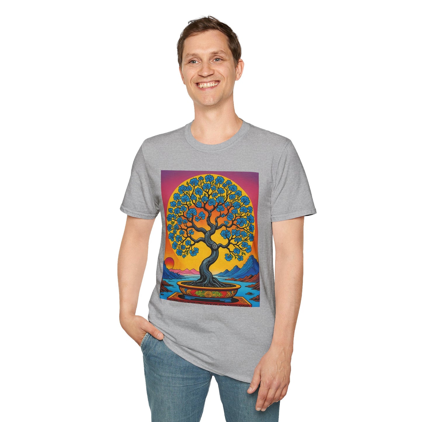 Spiritual Tree Graphic T-Shirt | Unisex Softstyle Tee | Nature Lover Gift | Bohemian Apparel | Yoga Shirt | Eco-Friendly Clothing | Art Tee