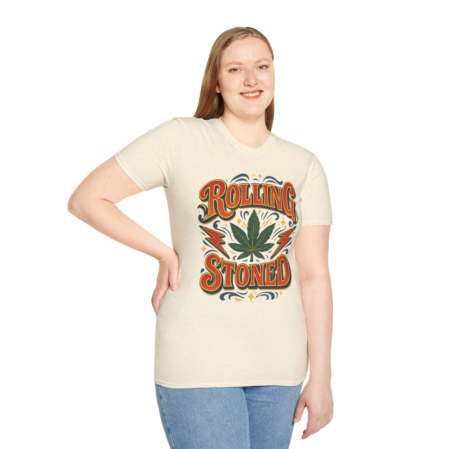 Rolling Stoned Weed Shirt – Funny Cannabis Leaf Tee – Gift for Potheads, 420 Smokers, Stoner Music Fans, and Chill Marijuana Enthusiasts