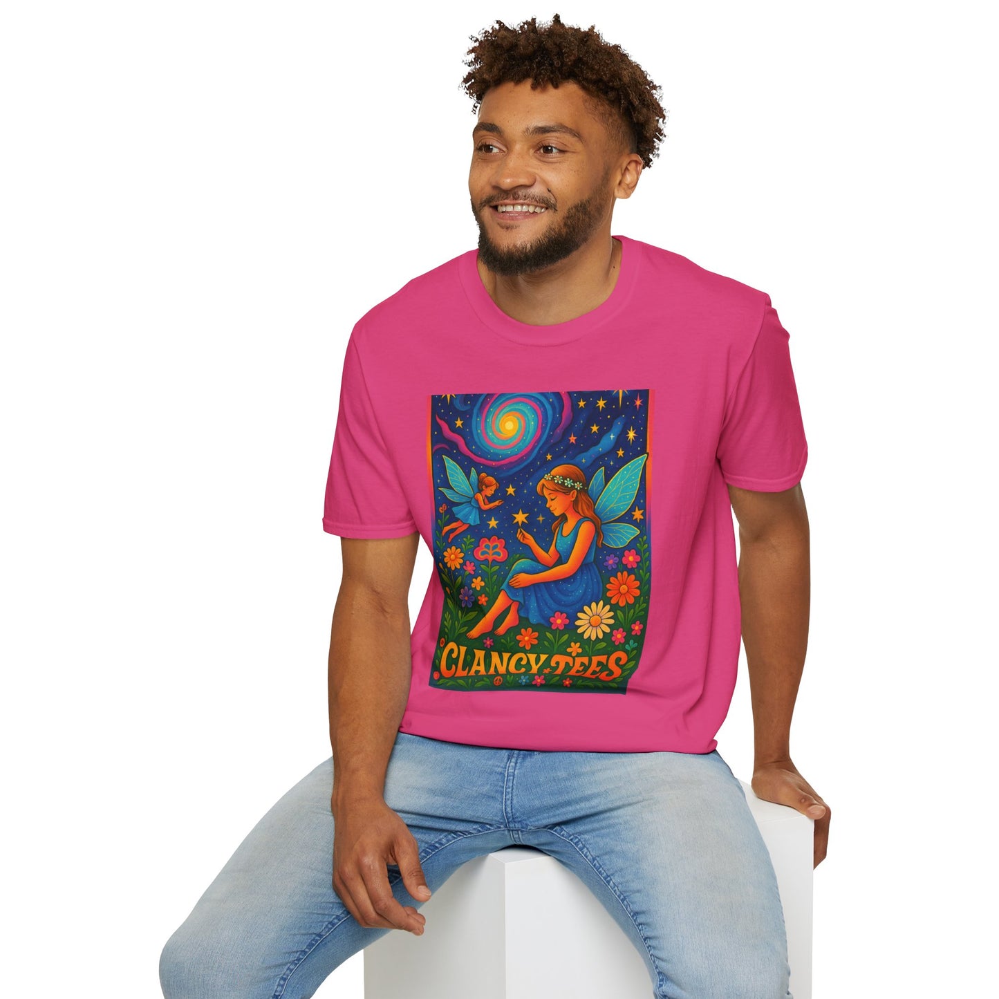 Fairy Garden T-Shirt Whimsical Fantasy Graphic Tee Cosmic Nature Shirt Gift for Dreamers Gift for Fairy Lovers Vibrant Magical Artwork