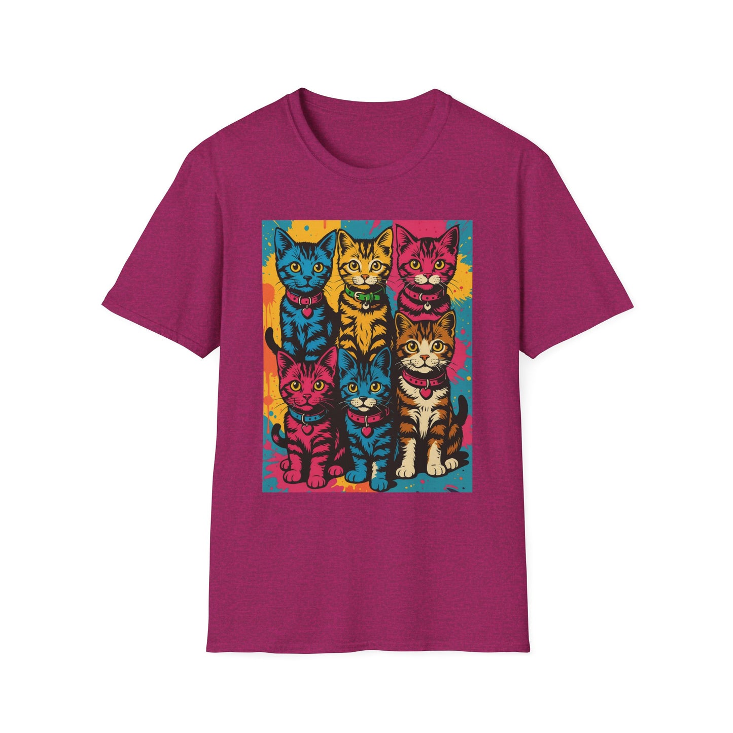 Rainbow Cats Art Shirt – Colorful Cat Lover Tee for Feline Fans – Funny Gift for Cat Moms, Pet Parents, Weird Cat People & Whimsical Animal Aesthetic