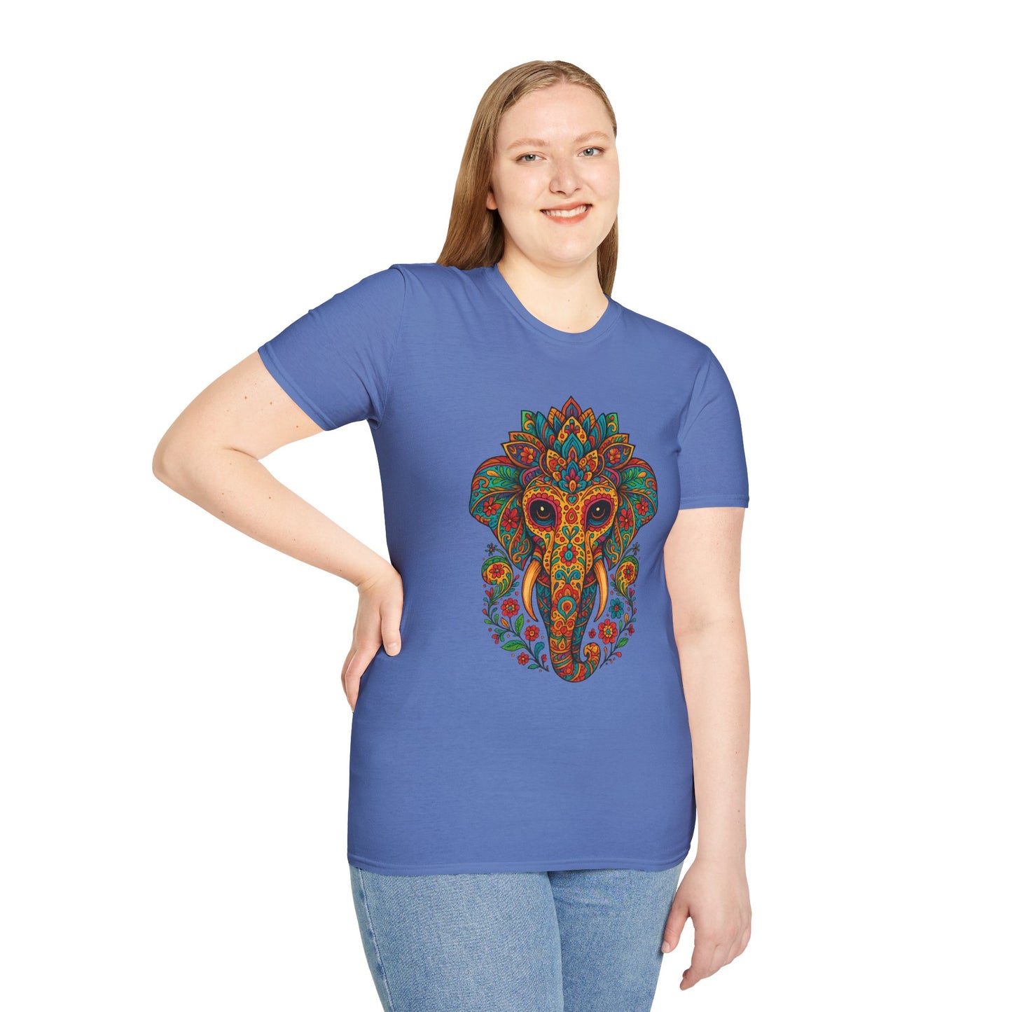 Boho Elephant Shirt Psychedelic Floral Head Art Tee Gift for Spiritual Seekers Animal Lovers and Mindful Hippies with a Love for Earthy Trippy Vibes