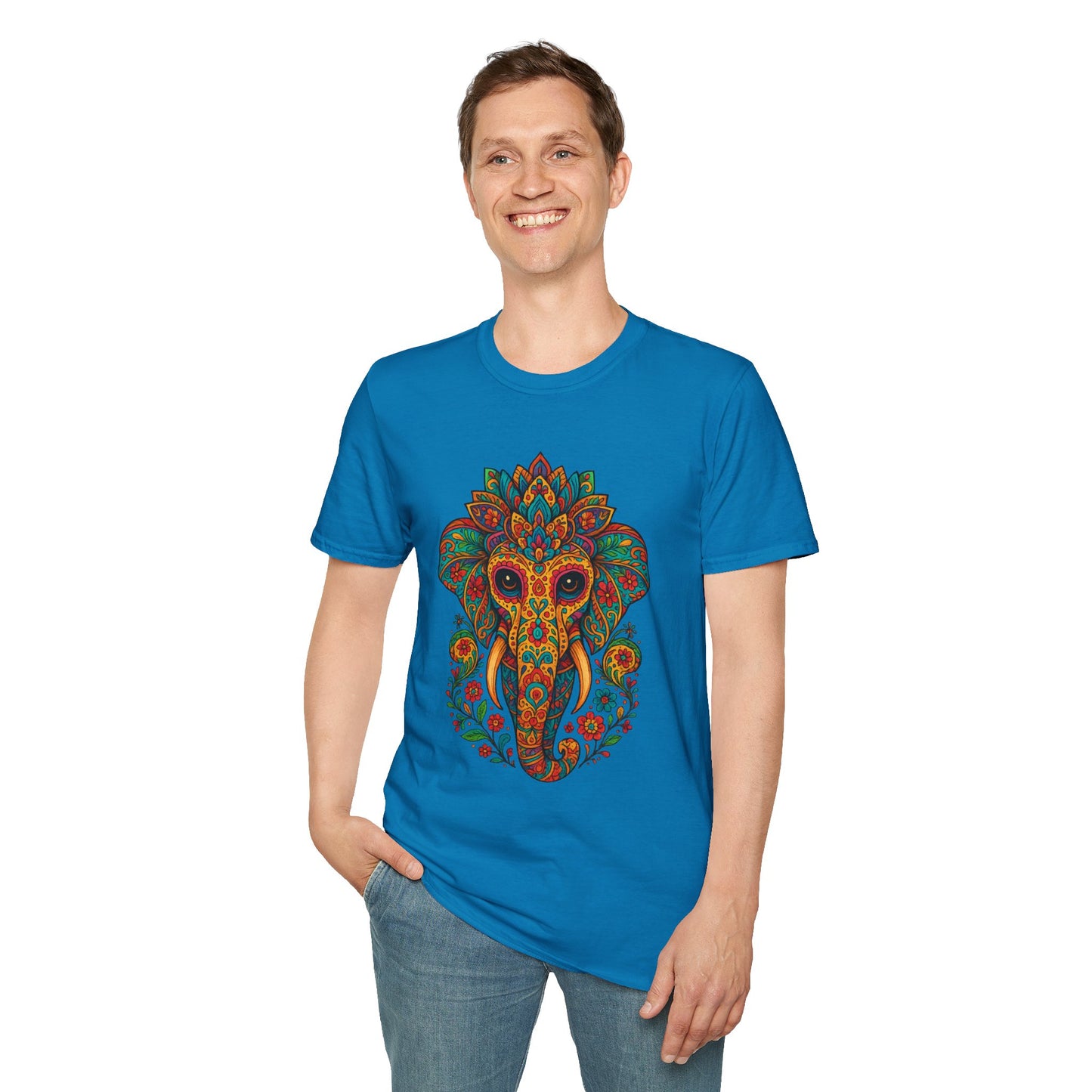 Boho Elephant Shirt Psychedelic Floral Head Art Tee Gift for Spiritual Seekers Animal Lovers and Mindful Hippies with a Love for Earthy Trippy Vibes