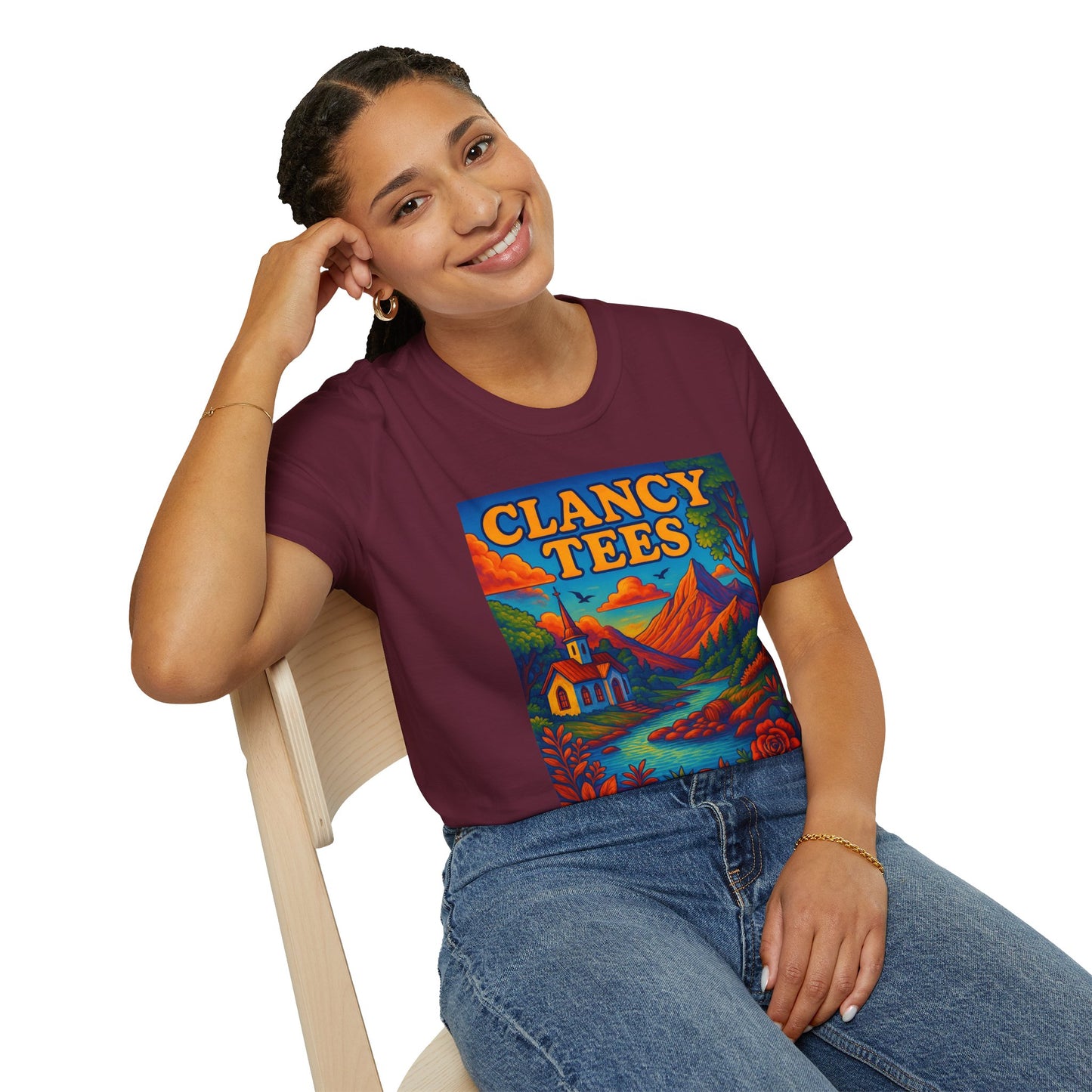 Vibrant Scenic Unisex T-Shirt, Outdoor Adventure Tee, Nature Lover Apparel, Art-Inspired Casual Wear, Gift for All Occasions, Clancy Tees