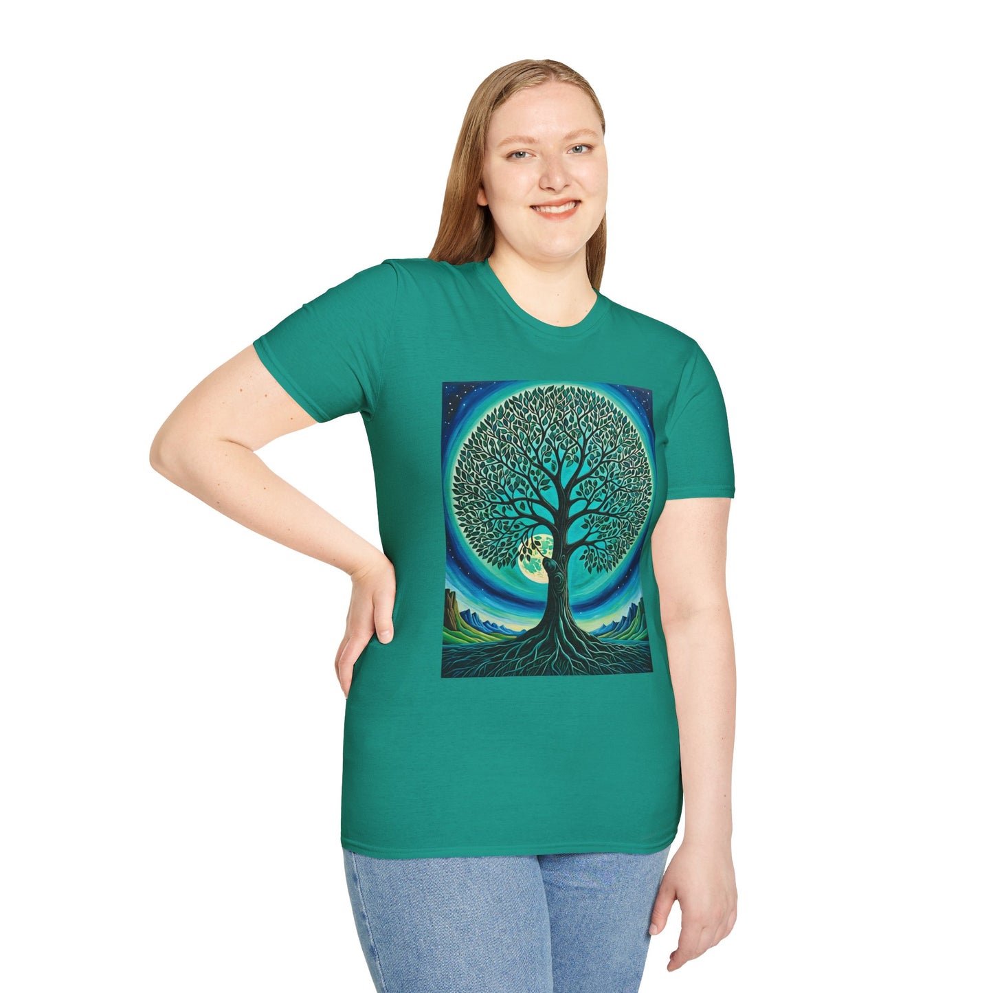 Tree of Life T-Shirt – Cosmic Nature Graphic Tee – Gift for Spiritual Friends, Psychedelic Art Lovers, and Mindful Hippie Souls
