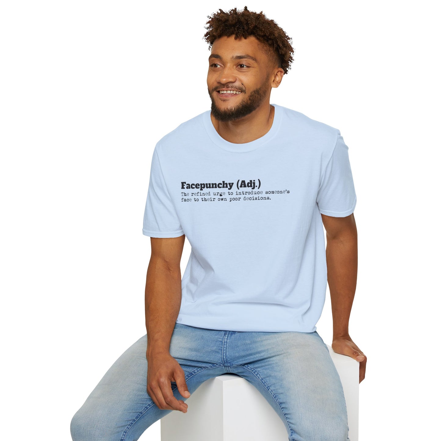 Facepunchy Definition T-Shirt Sarcastic Text Tee Funny Dictionary Shirt for Snarky People Gift for Coworkers with Attitude Passive Aggressive Humor