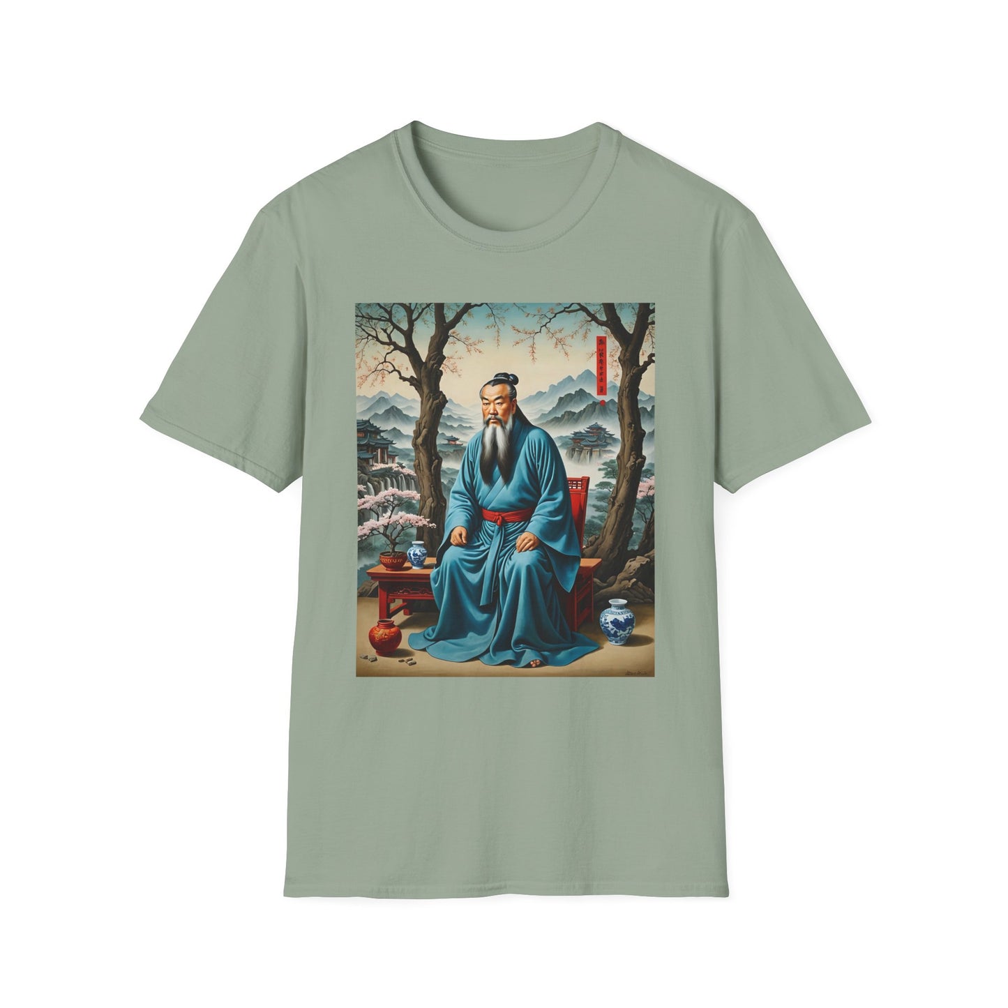 Ancient Scholar T-Shirt Eastern Wisdom Graphic Tee Traditional Art Shirt Gift for History Buffs Gift for Philosophy Fans Timeless Cultural Artwork