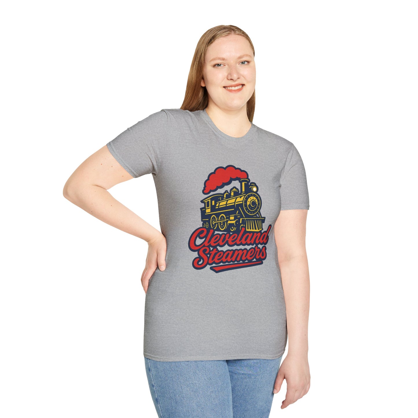 Cleveland Steamers Funny Train T Shirt Retro Sports Parody Tee Gift for Cleveland Fans Gag Shirt Locomotive Joke Apparel for Adults