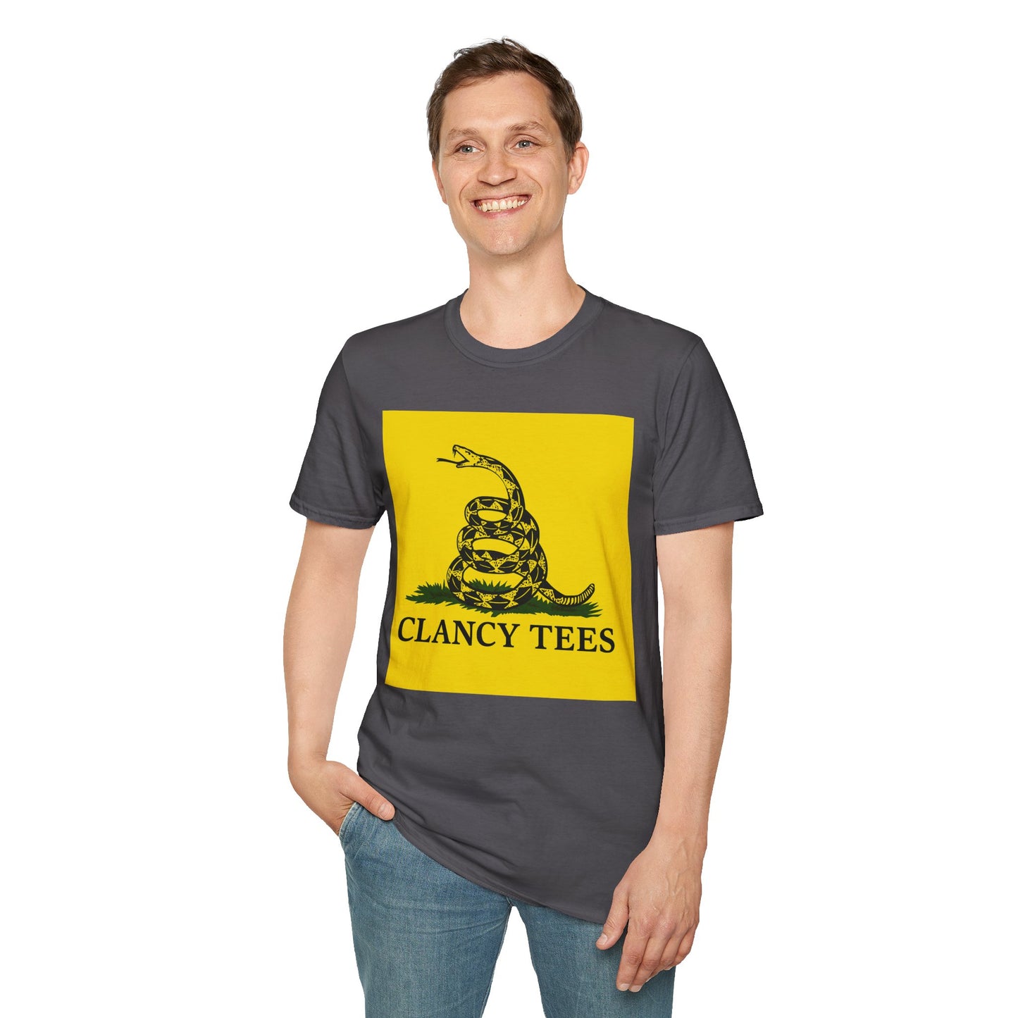 Coiled Snake Parody Tee – Satirical Rattlesnake Shirt – Gift for Sarcastic Rebels, Libertarian Dropouts, and Political Burnouts