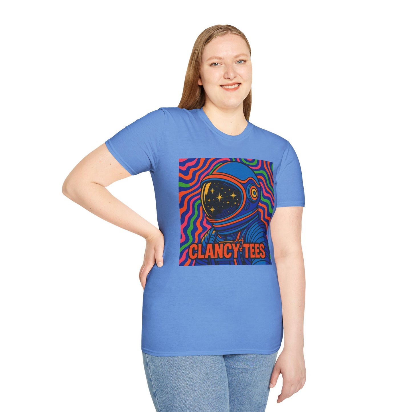 Cosmic Astronaut T-Shirt - Unisex Softstyle Tee, Space Lover Gift, Retro Vibes, Festival Wear, Graphic Tee