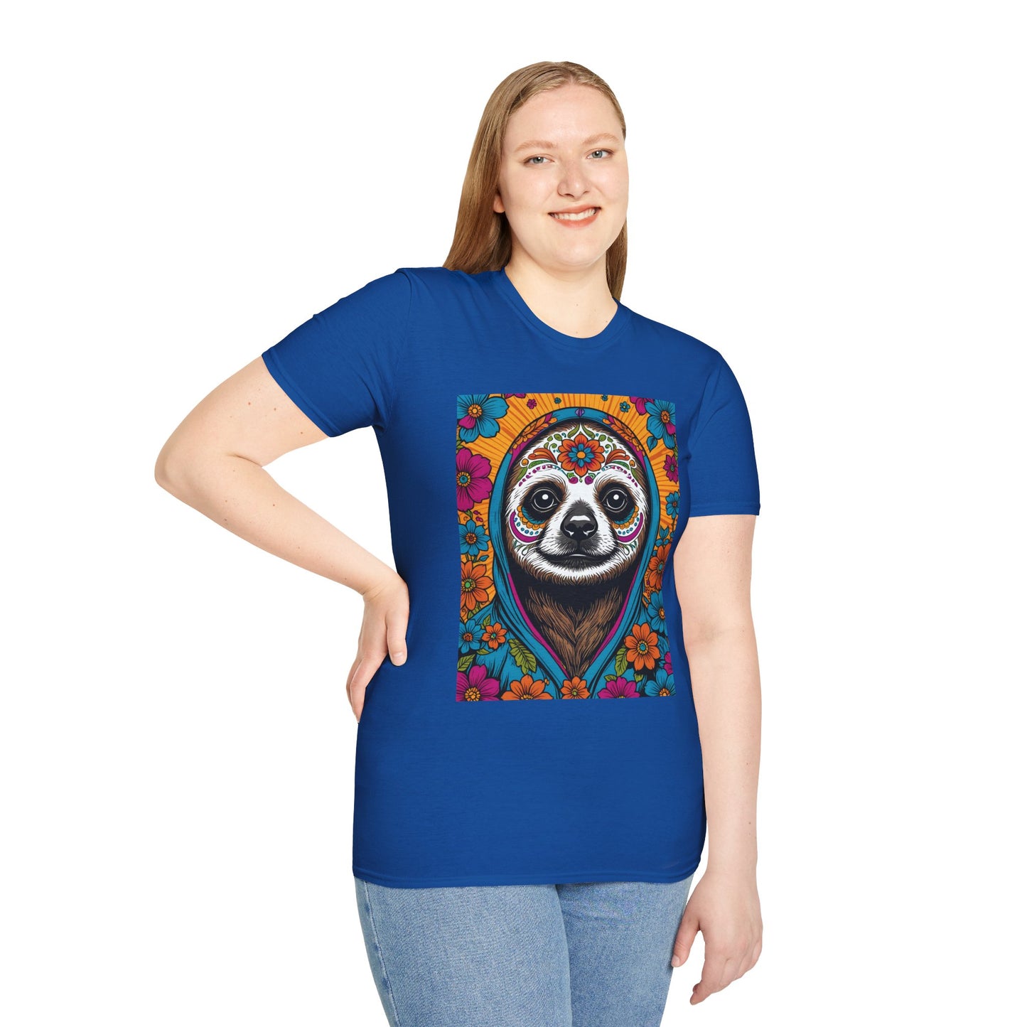 Psychedelic Sloth T Shirt Trippy Animal Graphic Tee Colorful Festival Top Gift for Sloth Lovers