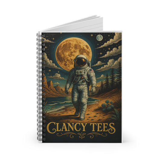 Astronaut Journal Space Notebook Cosmic Writing Pad With Celestial Artwork Featuring Moon and Stars For Creative Writing Sketching And Notes