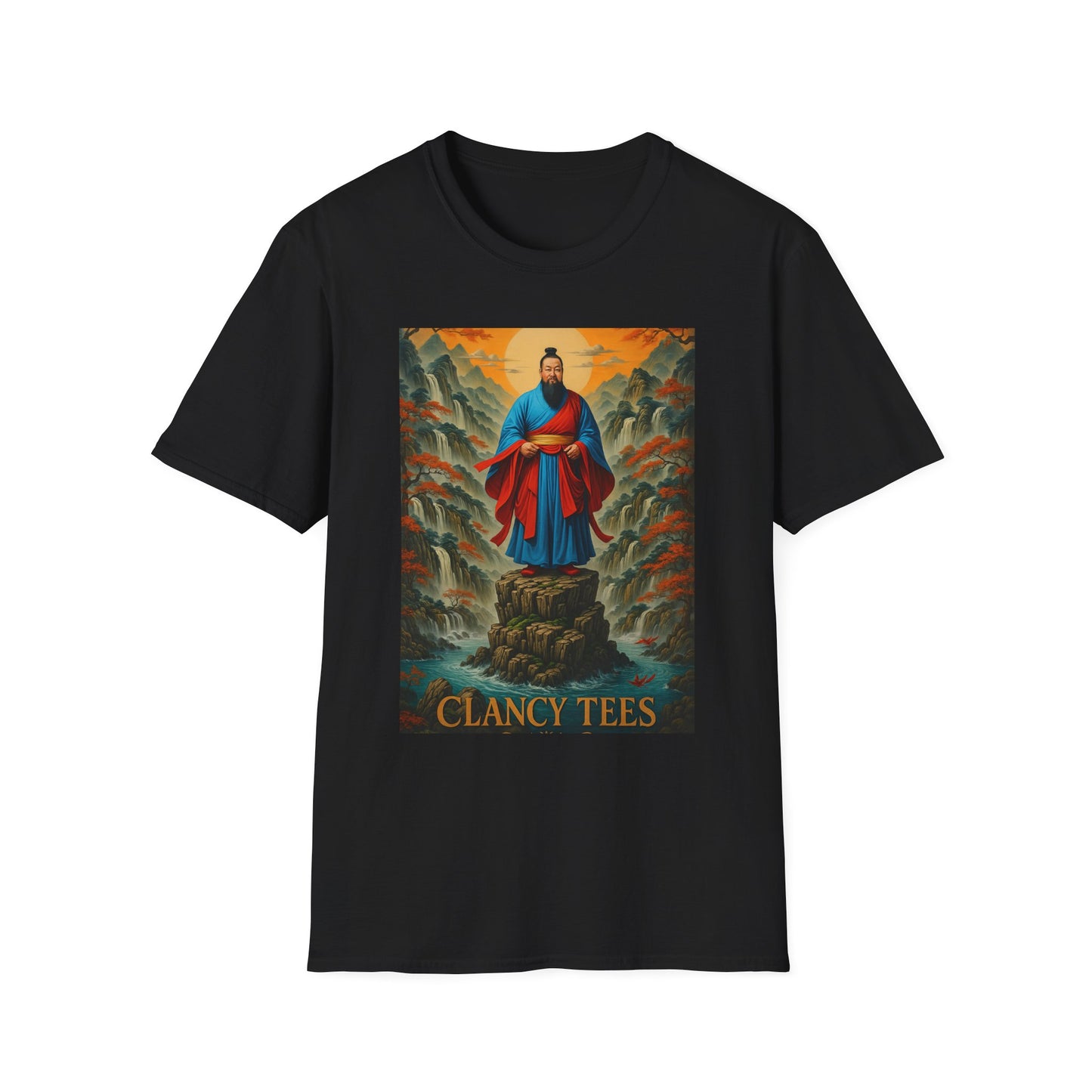 Ancient Warrior Monk T-Shirt Samurai Zen Mountain Tee Japanese Warrior Art Shirt Gift for Martial Arts Fans Gift for History Lovers Spiritual Art