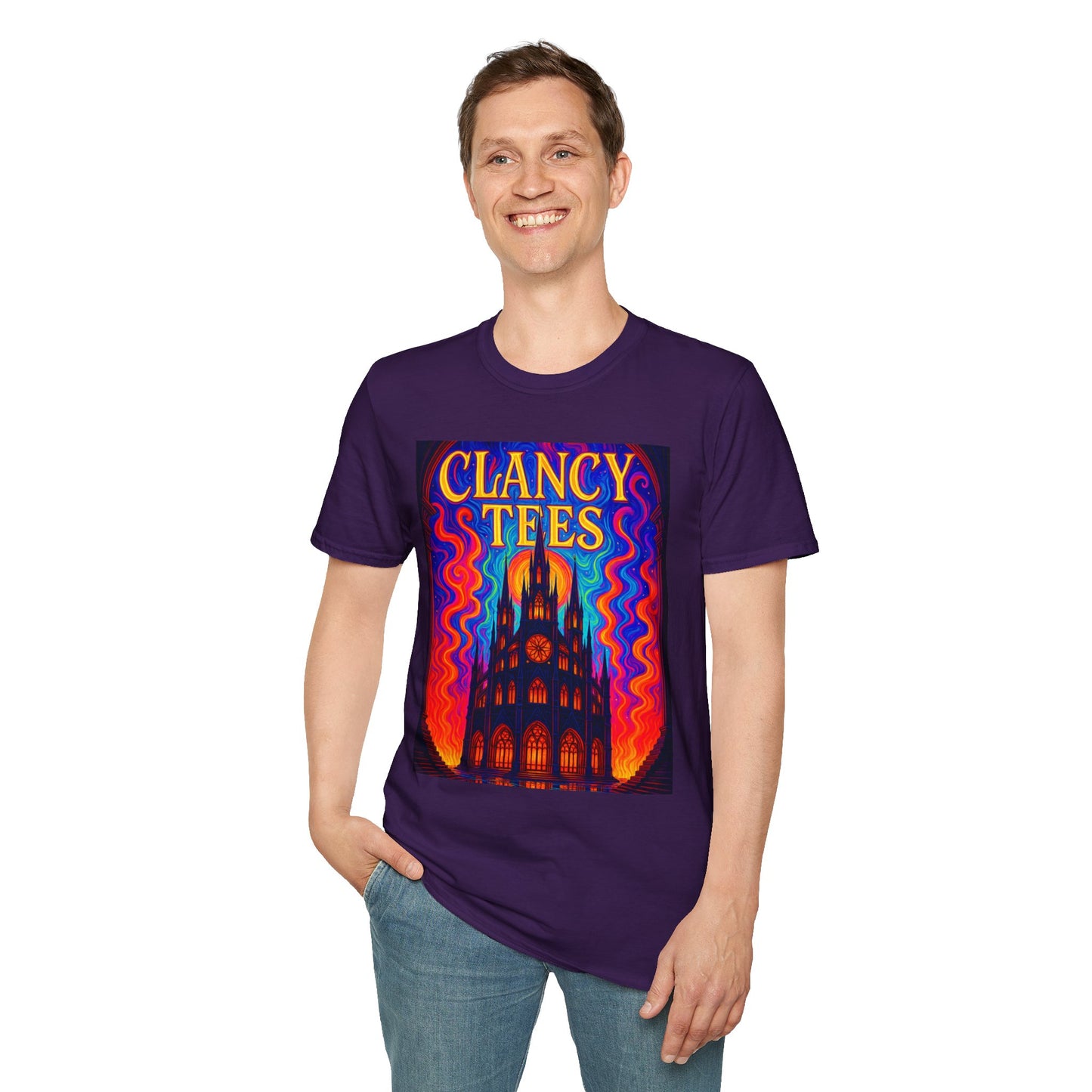 Psychedelic Cathedral Shirt – Trippy Gothic Church Tee – Gift for Art Nerds, Music Festival Fans, Visual Explorers, and Spiritual Weirdos