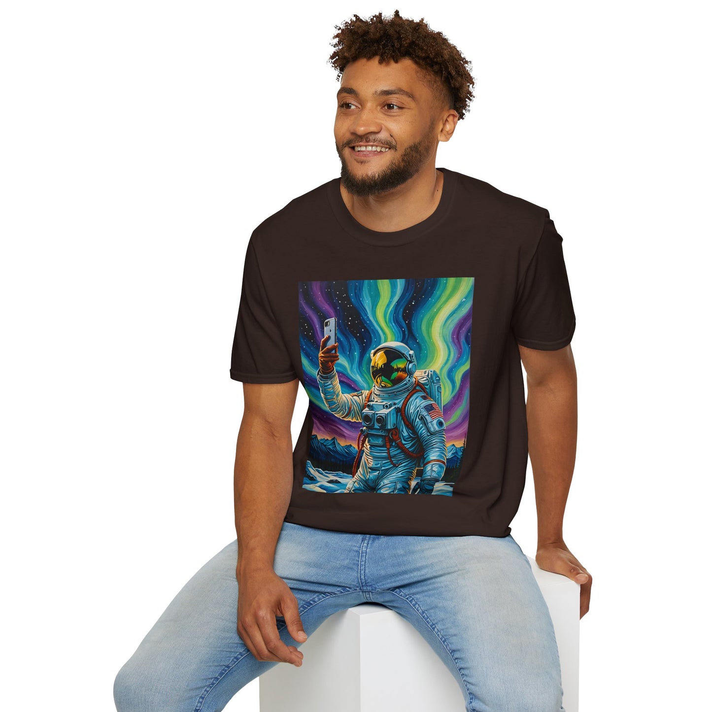 Vibrant Astronaut T-Shirt - Cosmic Vibes, Space Lover Gift, Unisex Casual Wear, Unique Graphic Tee, Festival Fashion
