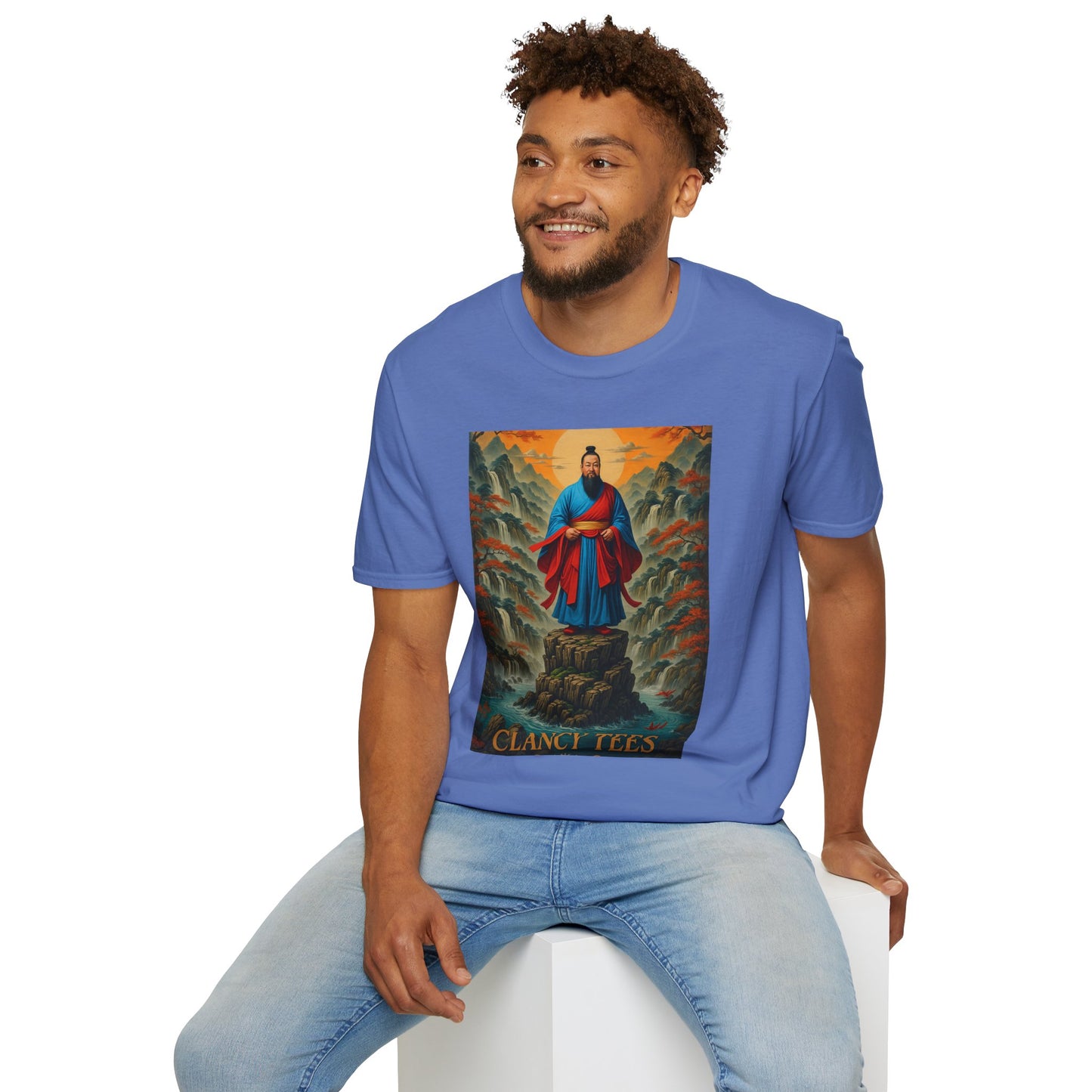 Ancient Warrior Monk T-Shirt Samurai Zen Mountain Tee Japanese Warrior Art Shirt Gift for Martial Arts Fans Gift for History Lovers Spiritual Art